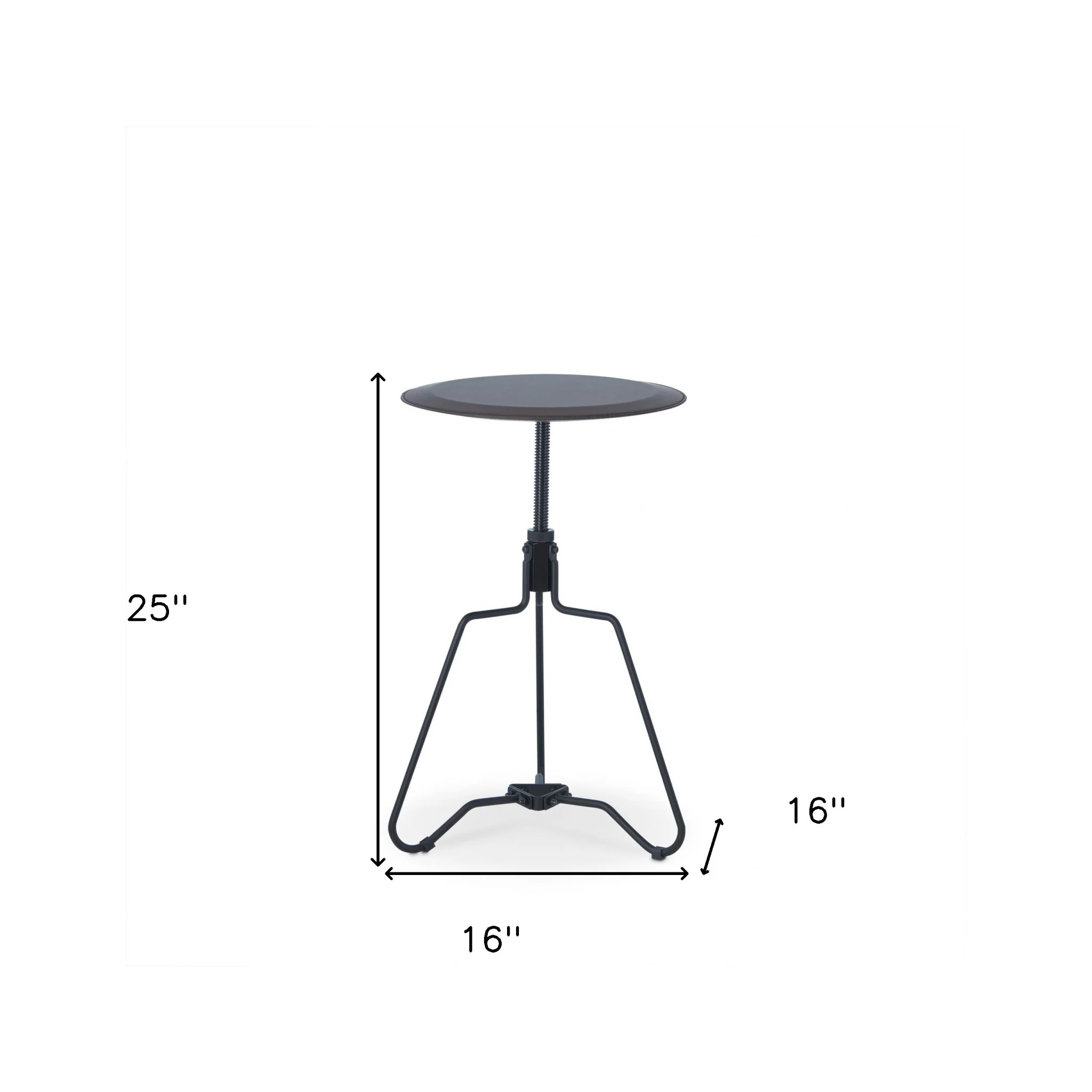 25" Sandy Black And Espresso Veneer And Metal Round End Table By Homeroots - Image 6