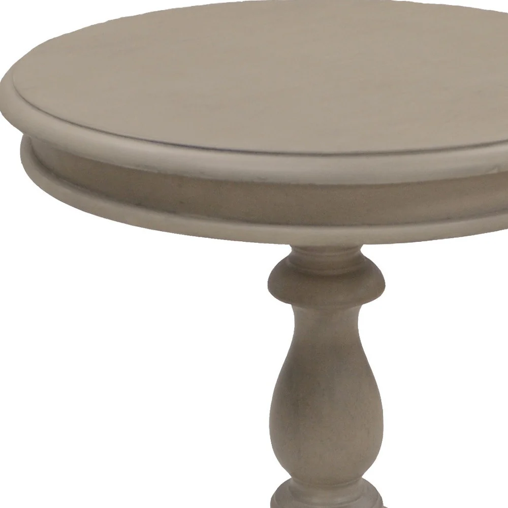 25" Taupe Gray Manufactured Wood Round End Table By Homeroots - Image 3