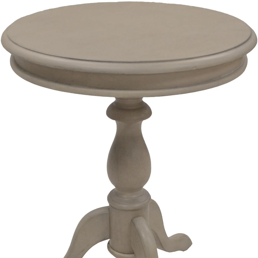 25" Taupe Gray Manufactured Wood Round End Table By Homeroots - Image 4