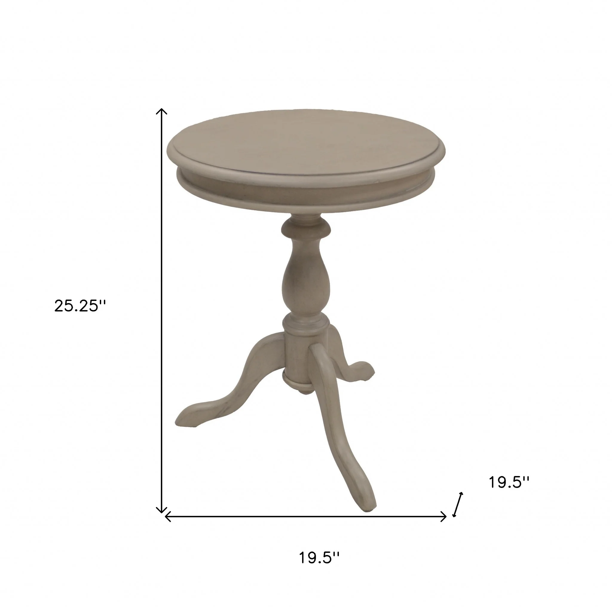 25" Taupe Gray Manufactured Wood Round End Table By Homeroots - Image 5