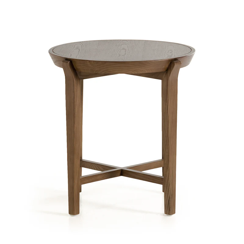 25' Walnut Wood and Veneer Side Table By Homeroots - Image 4