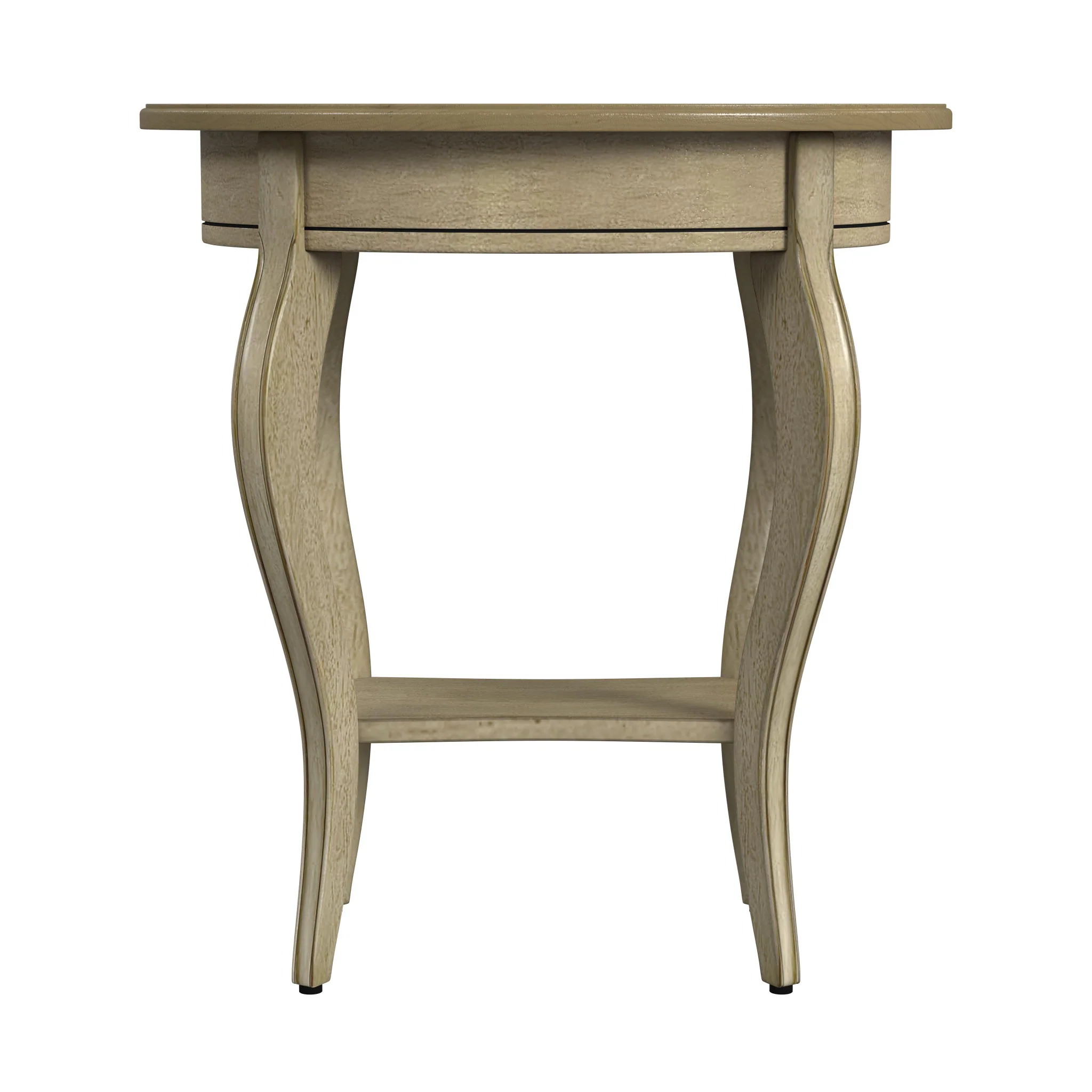 26" Beige Manufactured Wood Oval End Table With Drawer And Shelf By Homeroots - Image 4