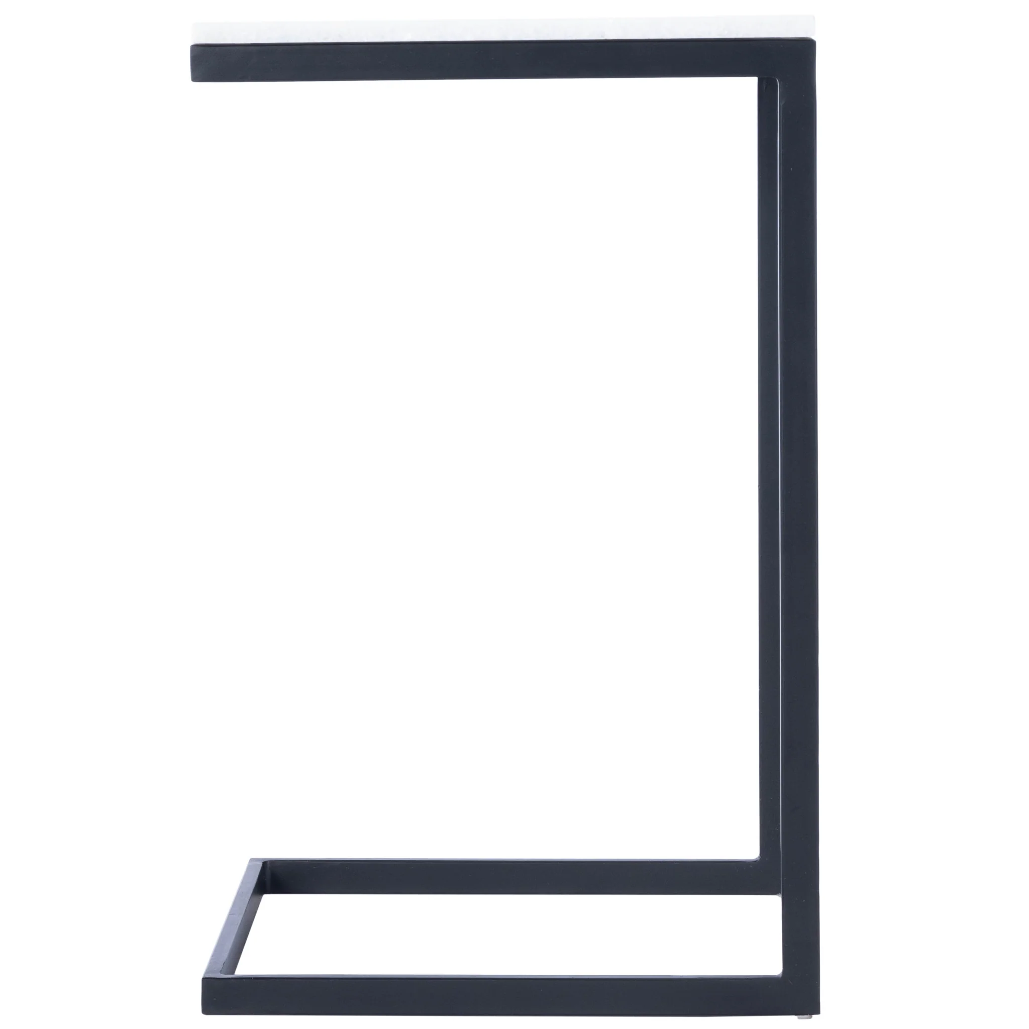 26" Black and White Marble Square C Shape End Table By Homeroots - Image 2