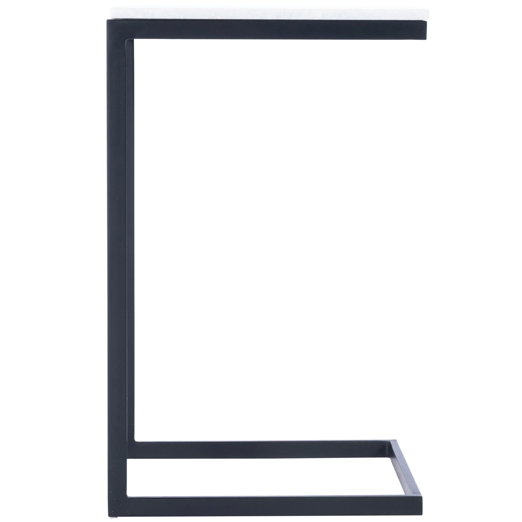 26" Black and White Marble Square C Shape End Table By Homeroots - Image 4