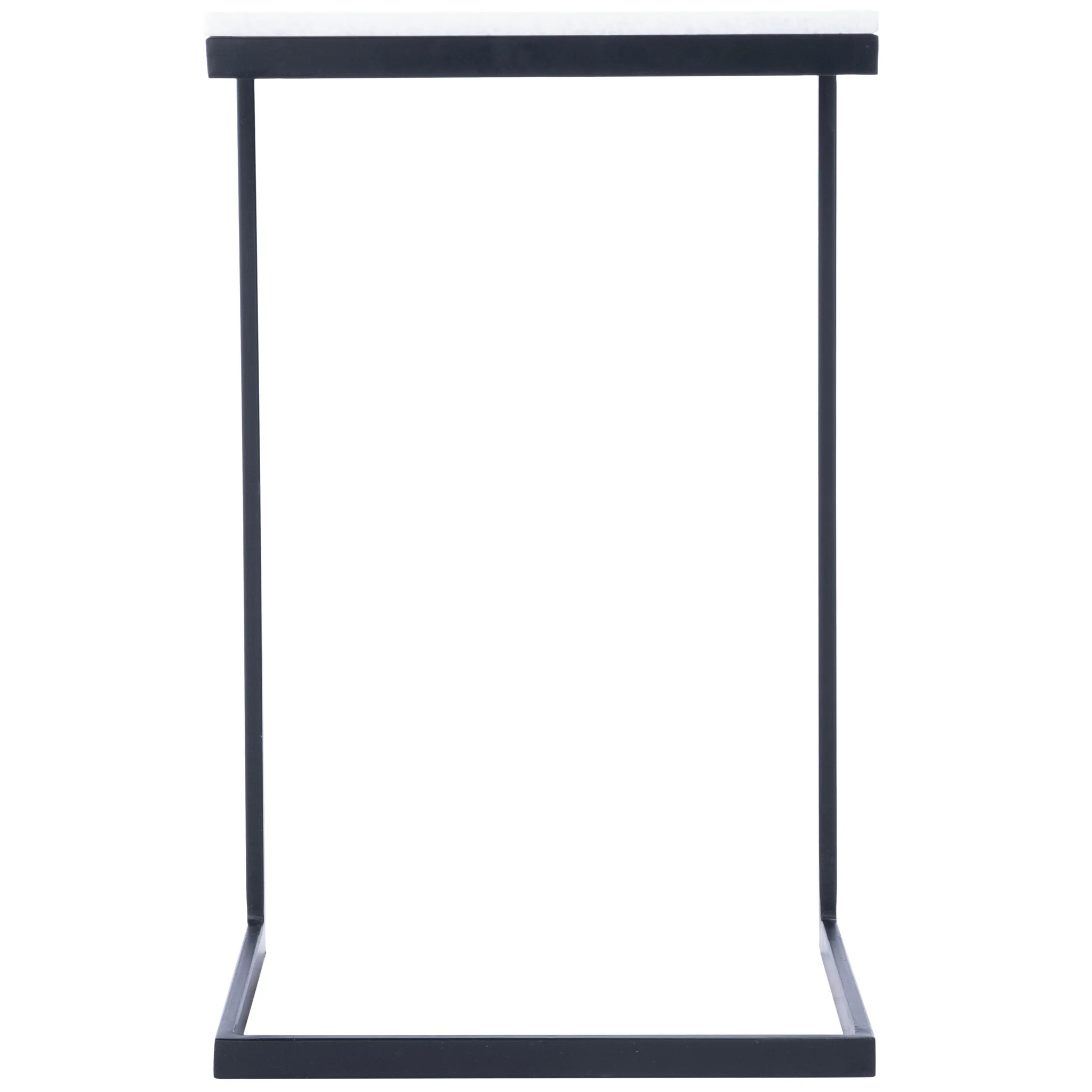 26" Black and White Marble Square C Shape End Table By Homeroots - Image 5