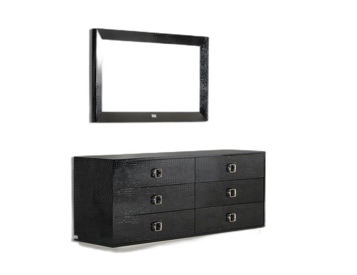 26' Black Crocodile Mdf Dresser By Homeroots - Image 3