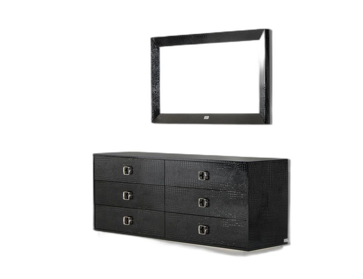 26' Black Crocodile Mdf Dresser By Homeroots - Image 4