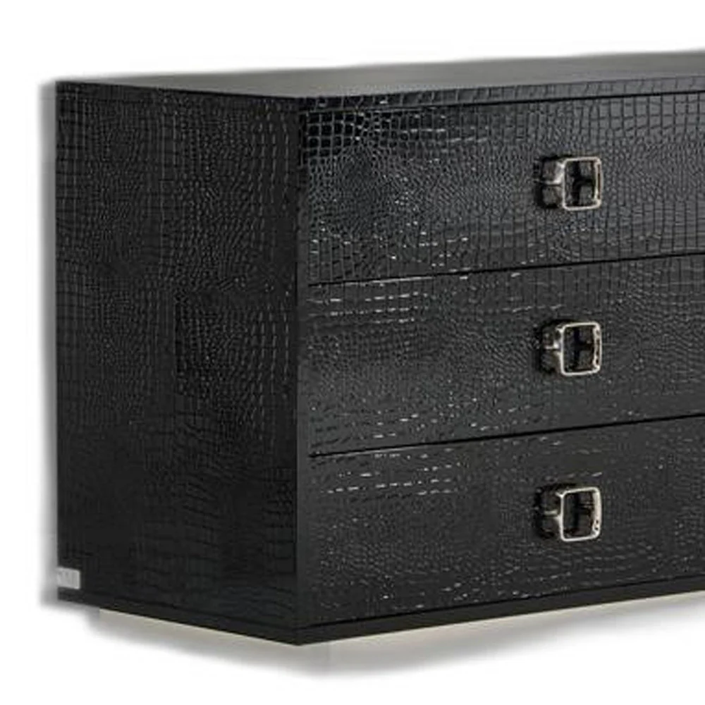 26' Black Crocodile Mdf Dresser By Homeroots - Image 5