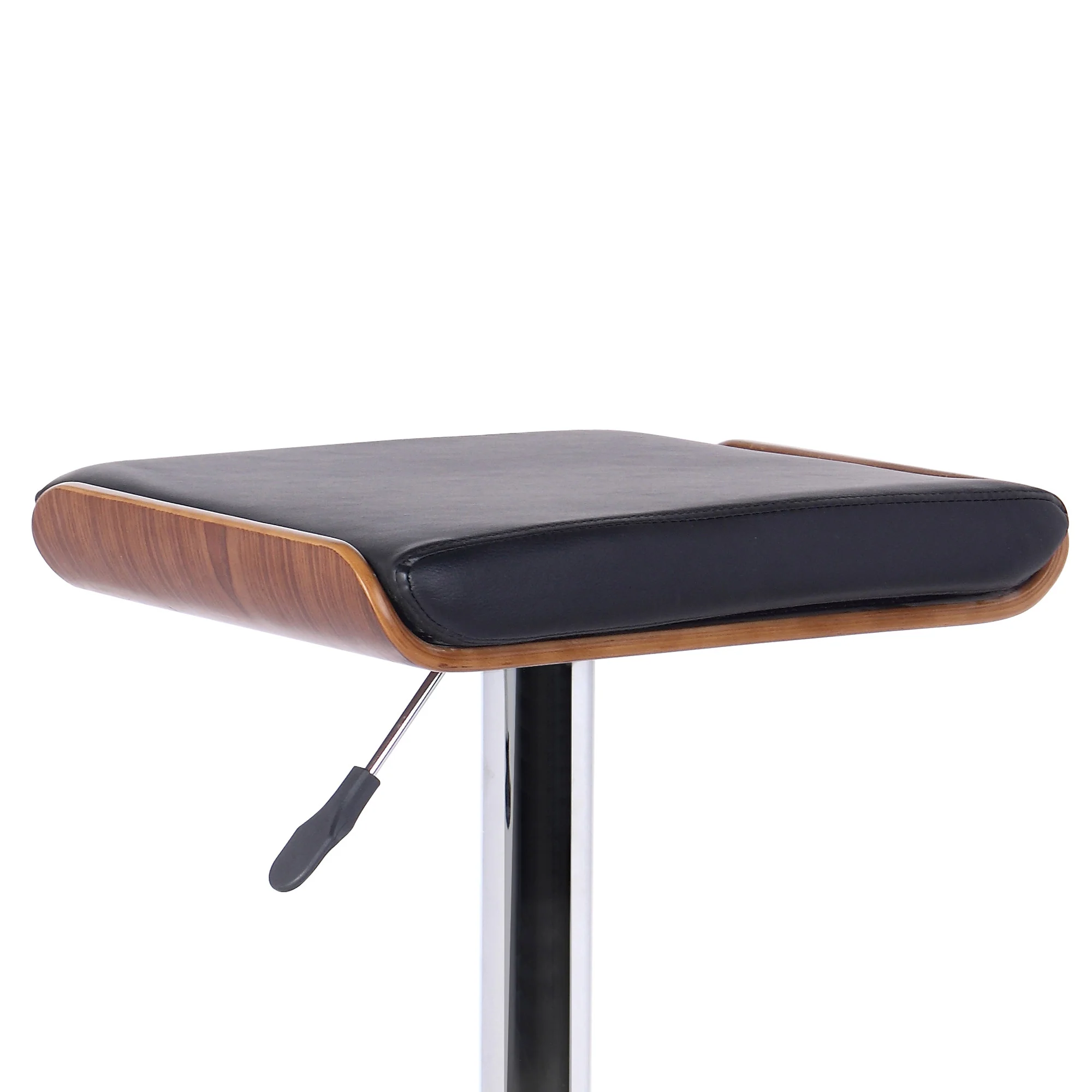 26" Black Faux Leather Chrome Finished Bar Stool By Homeroots - Image 3