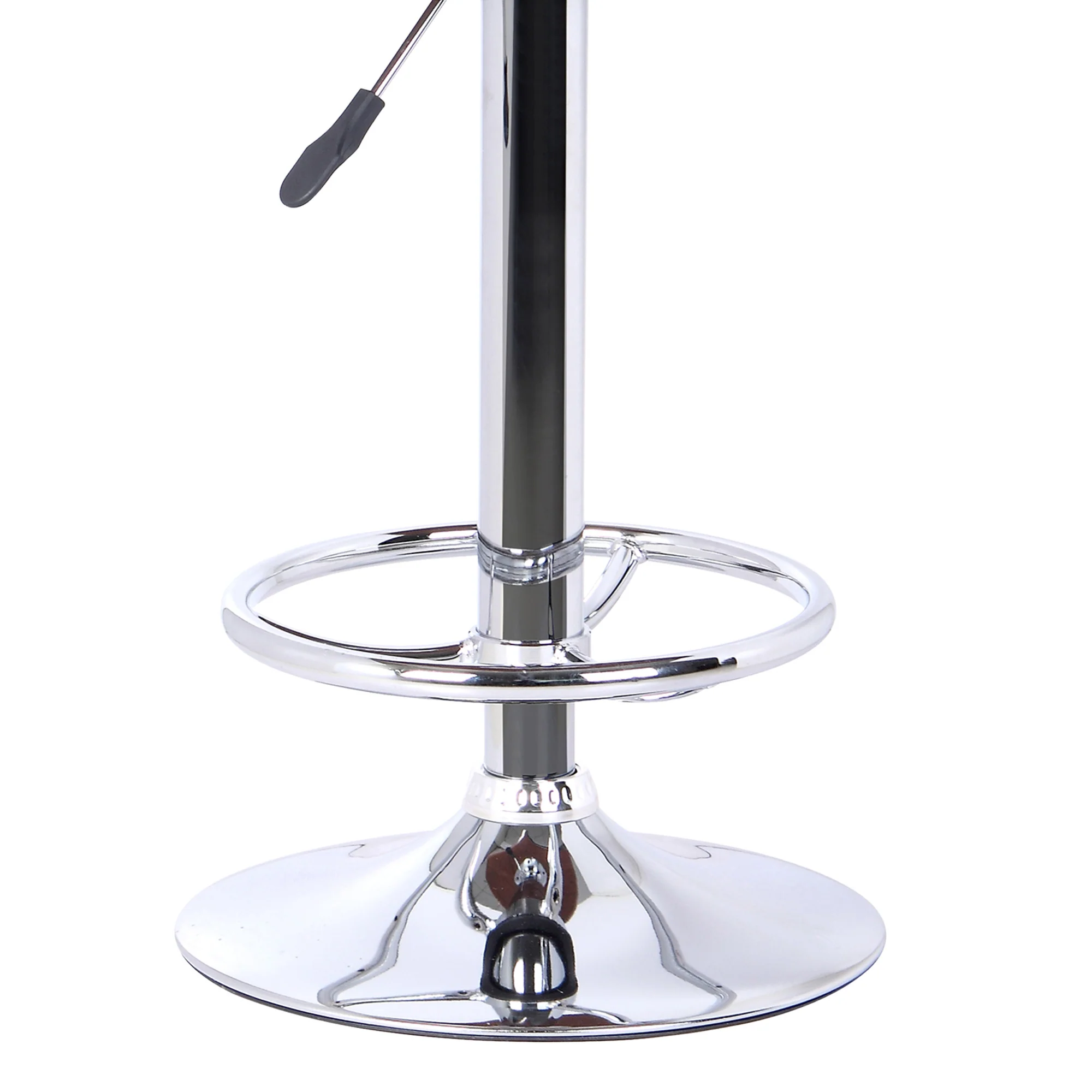 26" Black Faux Leather Chrome Finished Bar Stool By Homeroots - Image 4
