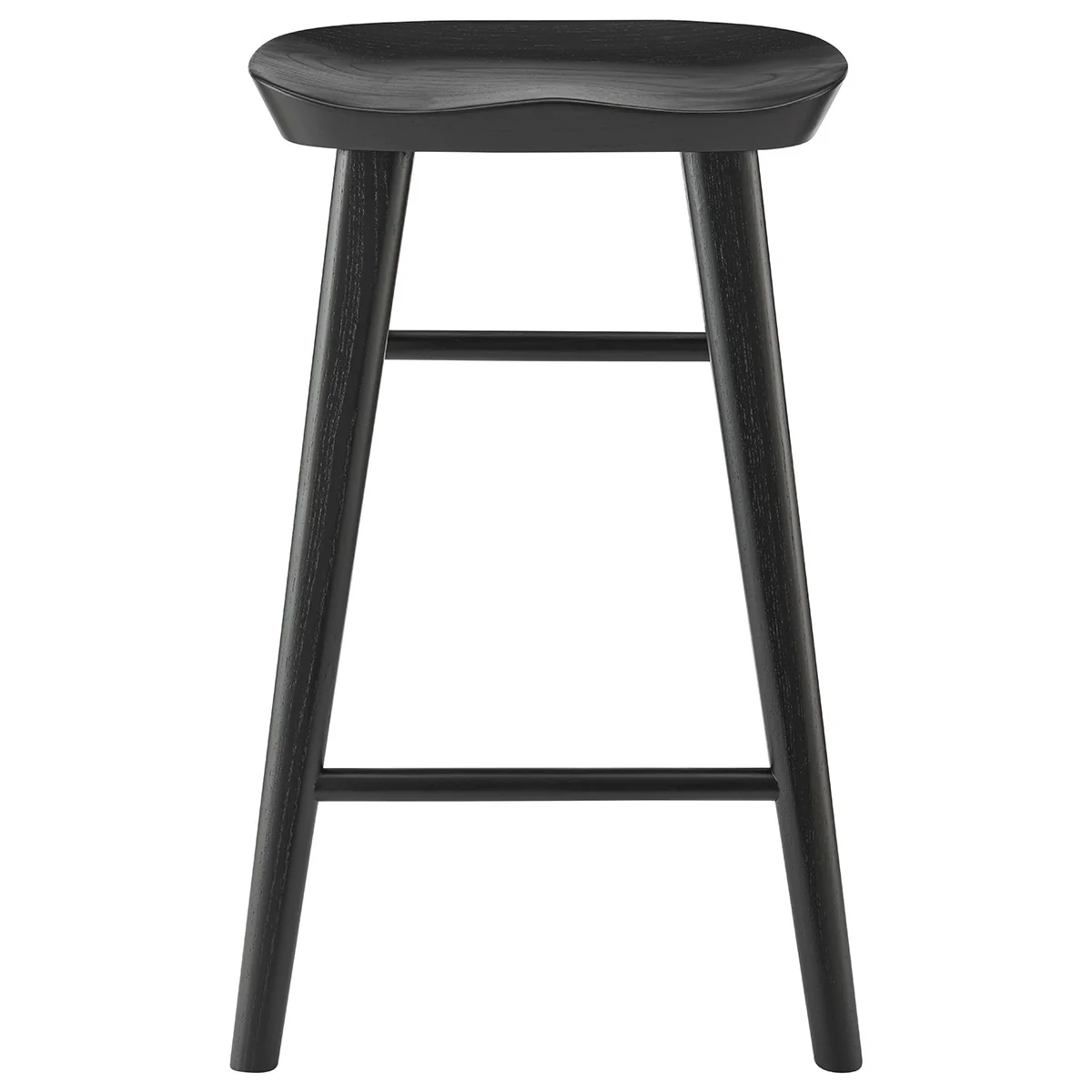 26" Black Solid Wood Counter Stool By Homeroots - Image 2