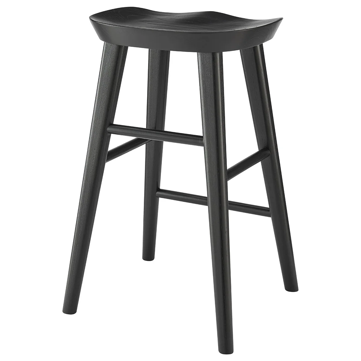 26" Black Solid Wood Counter Stool By Homeroots - Image 5