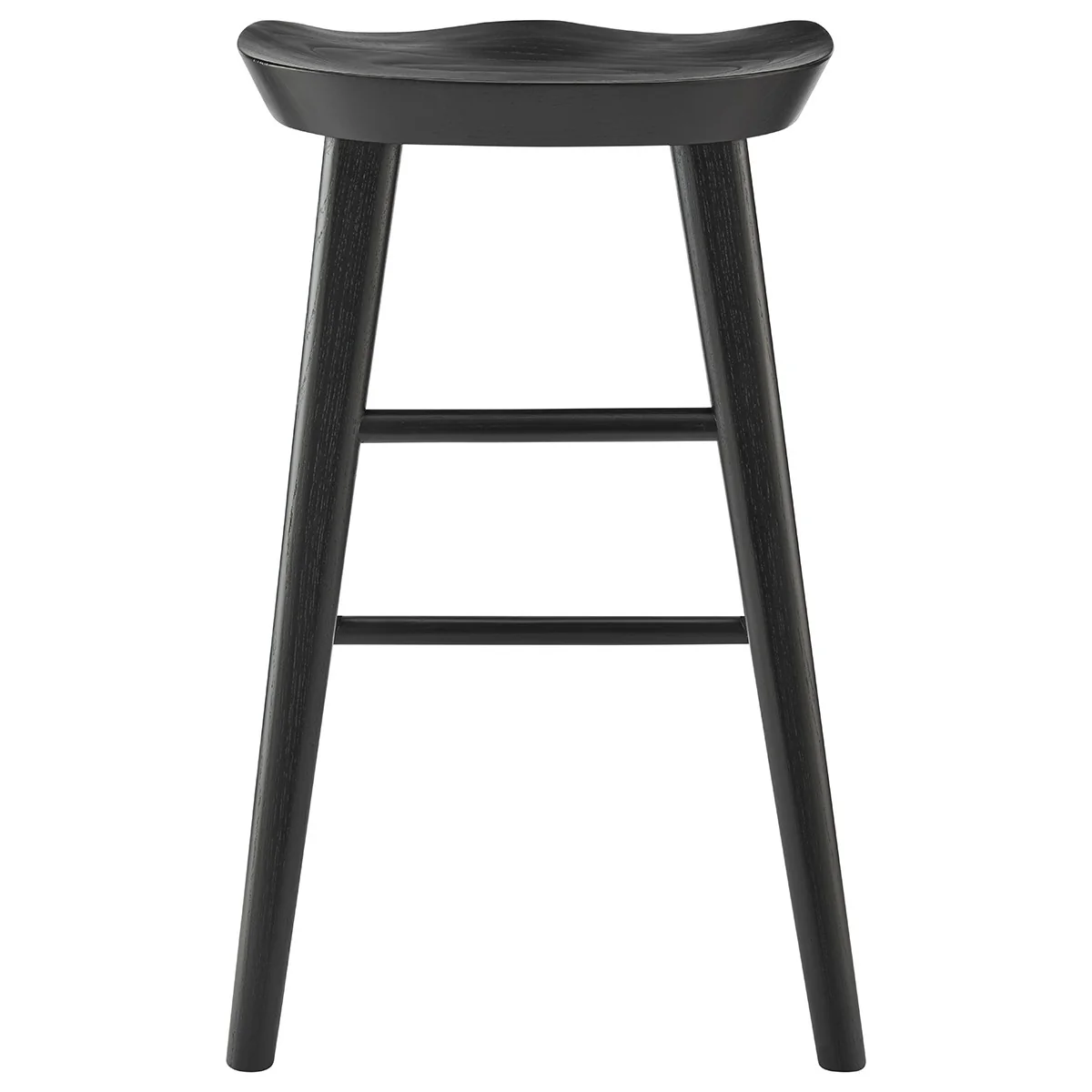 26" Black Solid Wood Counter Stool By Homeroots - Image 6