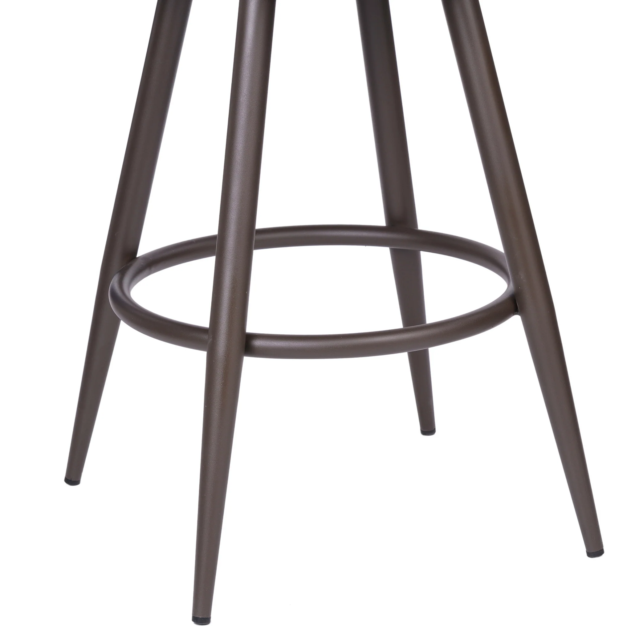 26" Brown Faux Leather and Iron Swivel Counter Height Bar Chair with Footrest By Homeroots - Image 7