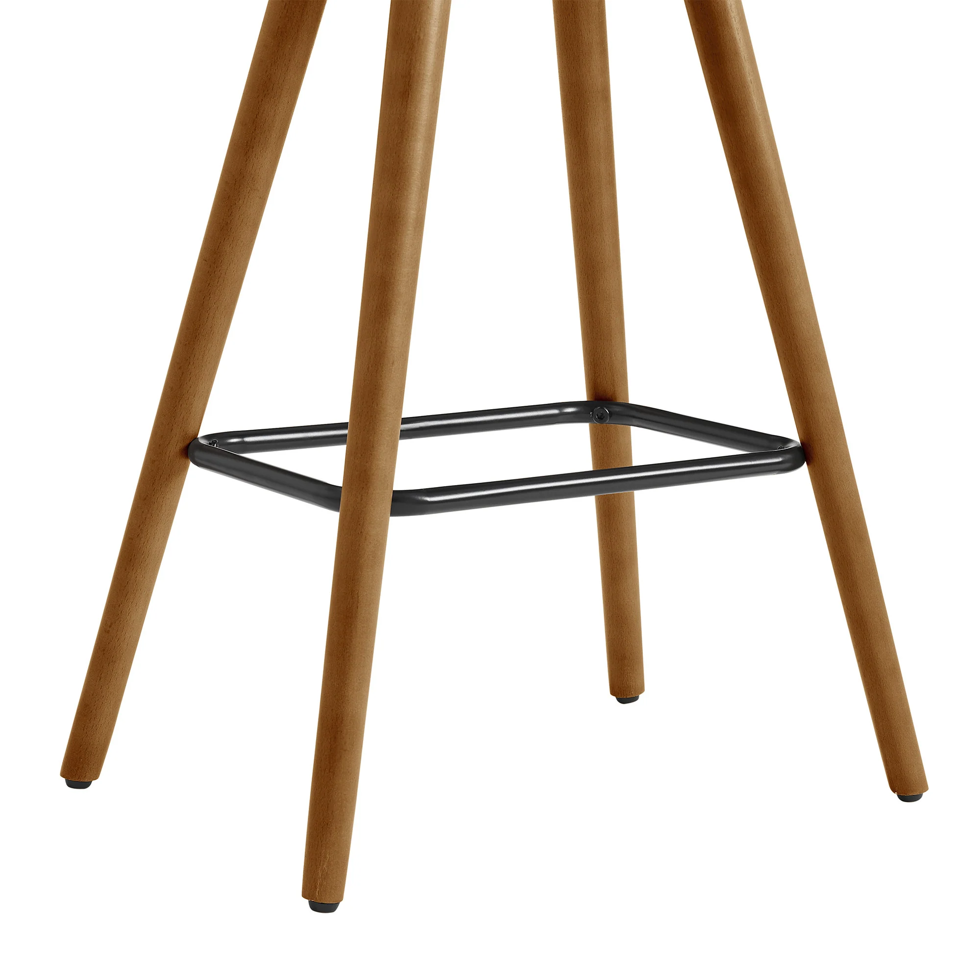 26" Brown Faux Leather Backless Wooden Bar Stool By Homeroots - Image 6