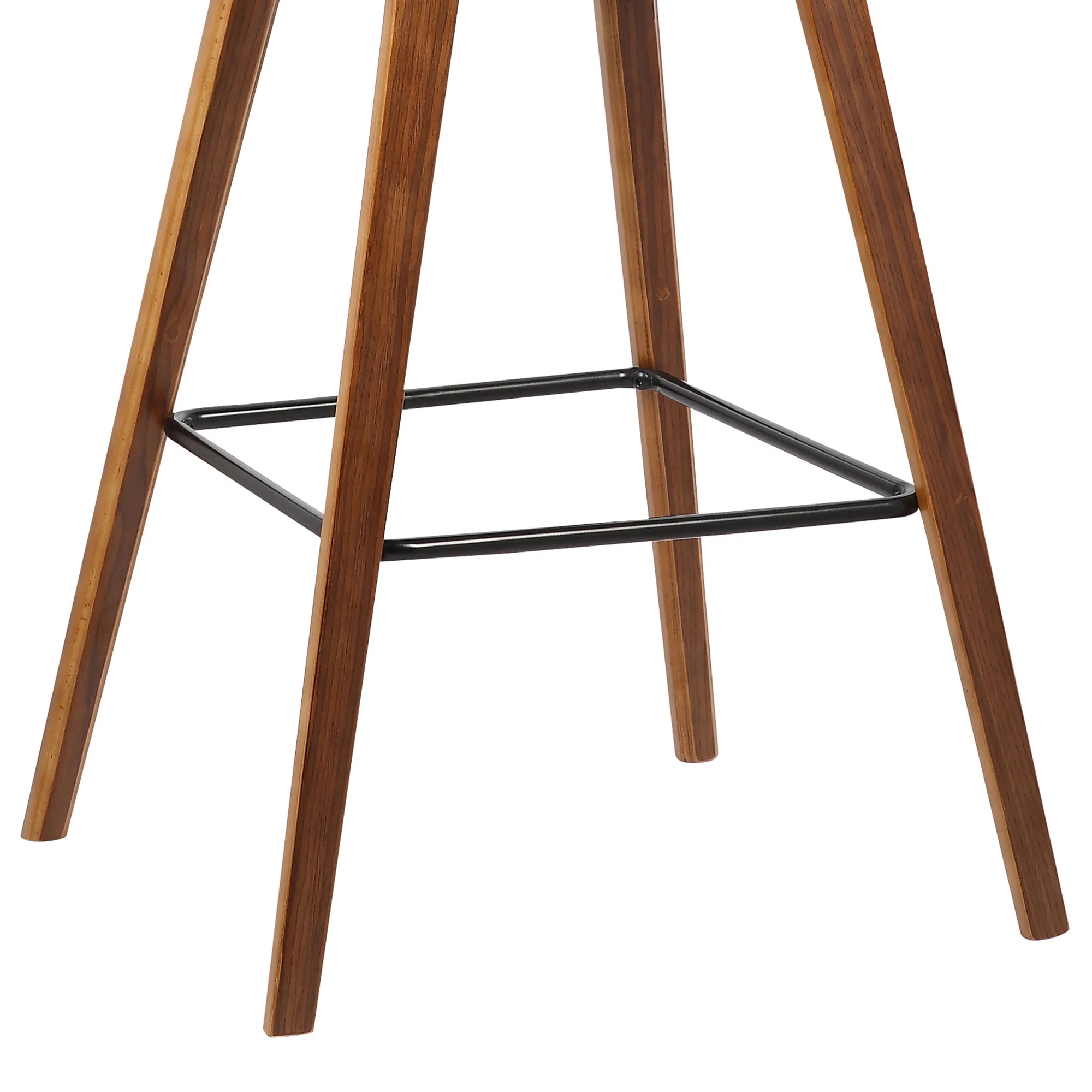 26” Brown Faux Leather Mid Century Modern Bar Stool By Homeroots - Image 8