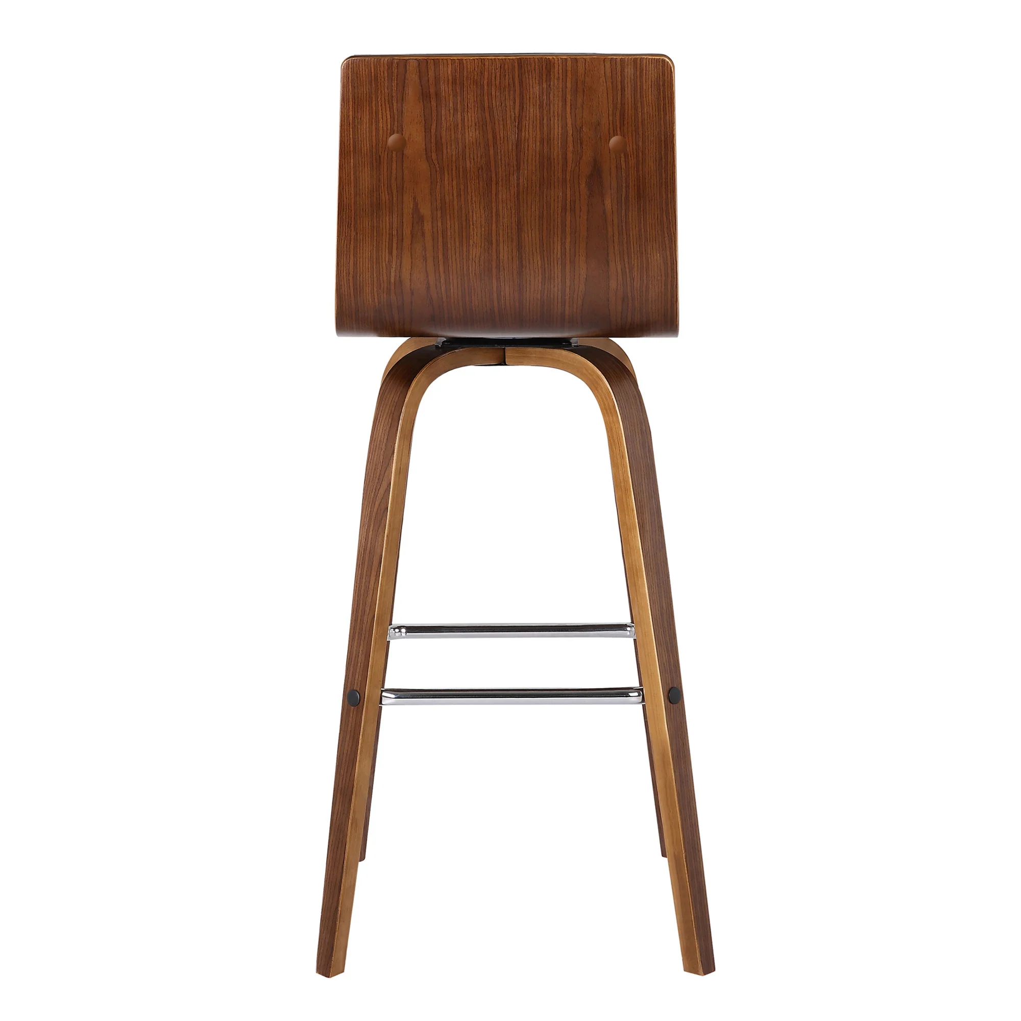 26” Brown Faux Leather Wooden Swivel Bar Stool By Homeroots - Image 3