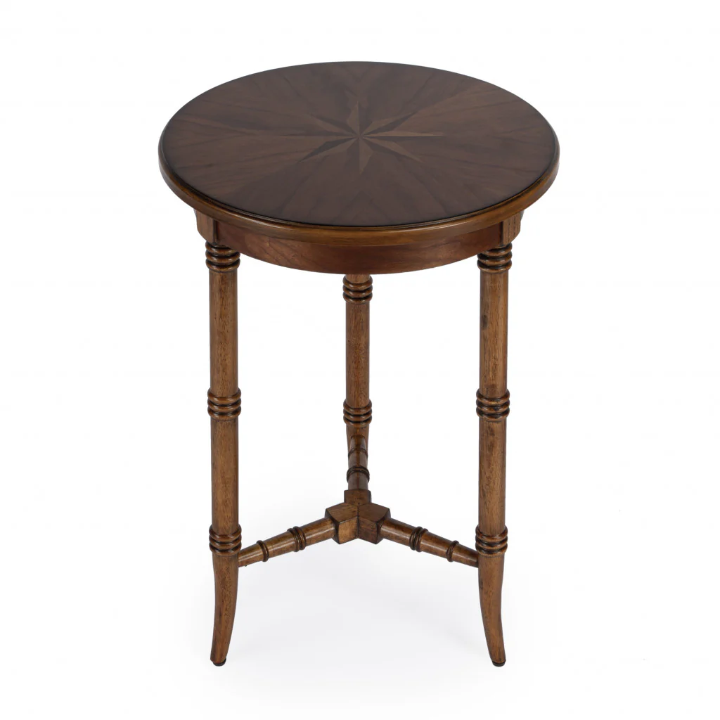 26" Brown Manufactured Wood Round End Table By Homeroots - Image 2