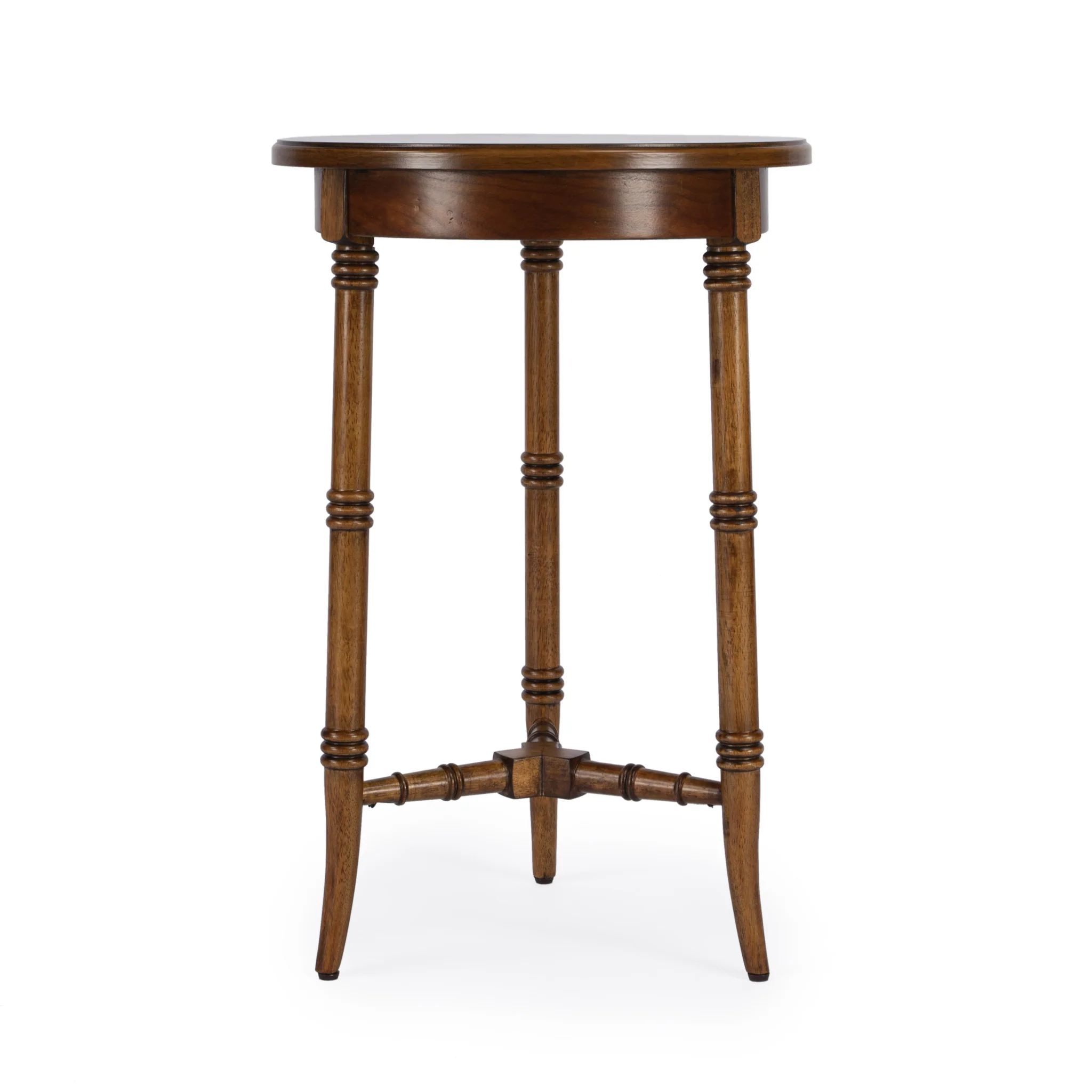 26" Brown Manufactured Wood Round End Table By Homeroots - Image 3