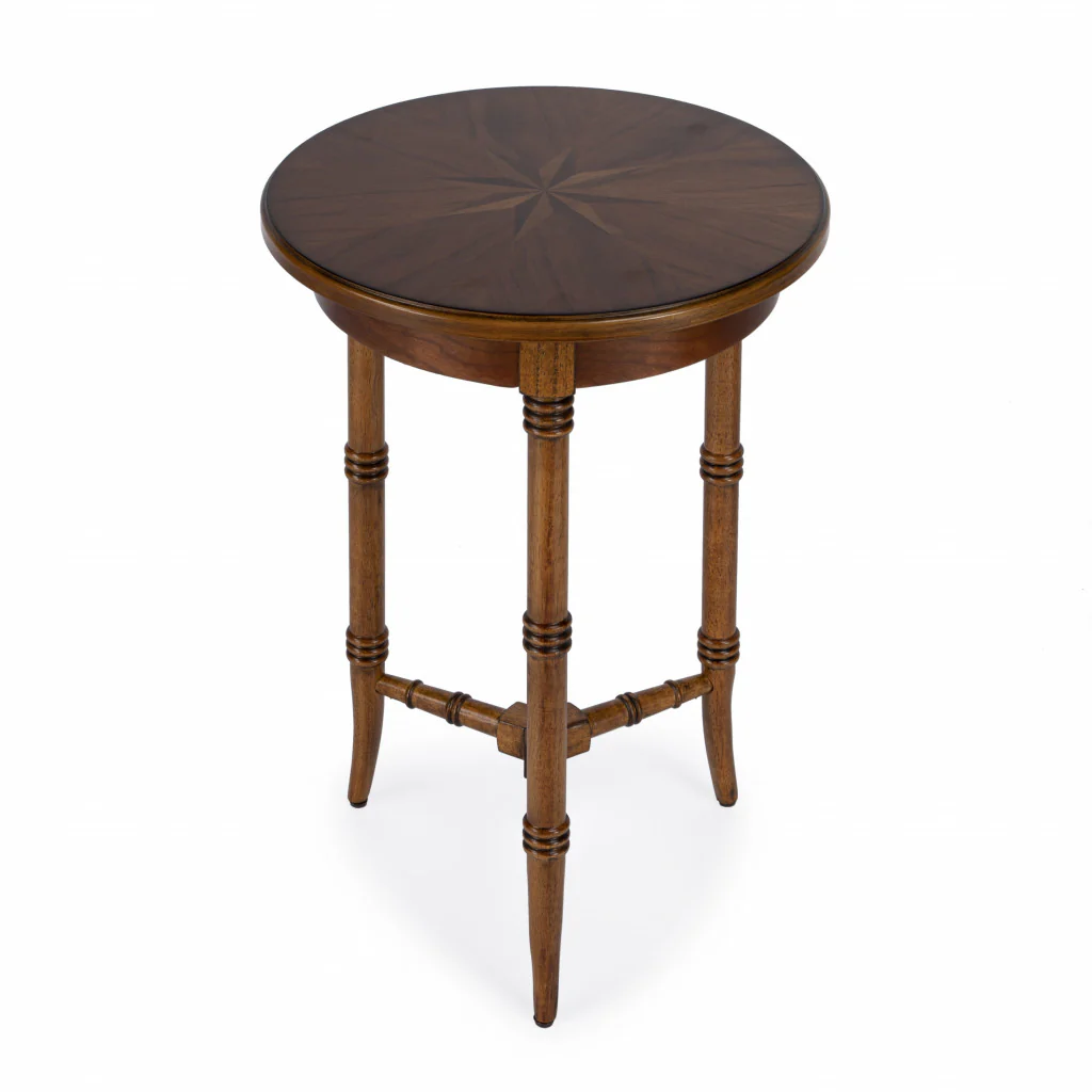 26" Brown Manufactured Wood Round End Table By Homeroots - Image 4