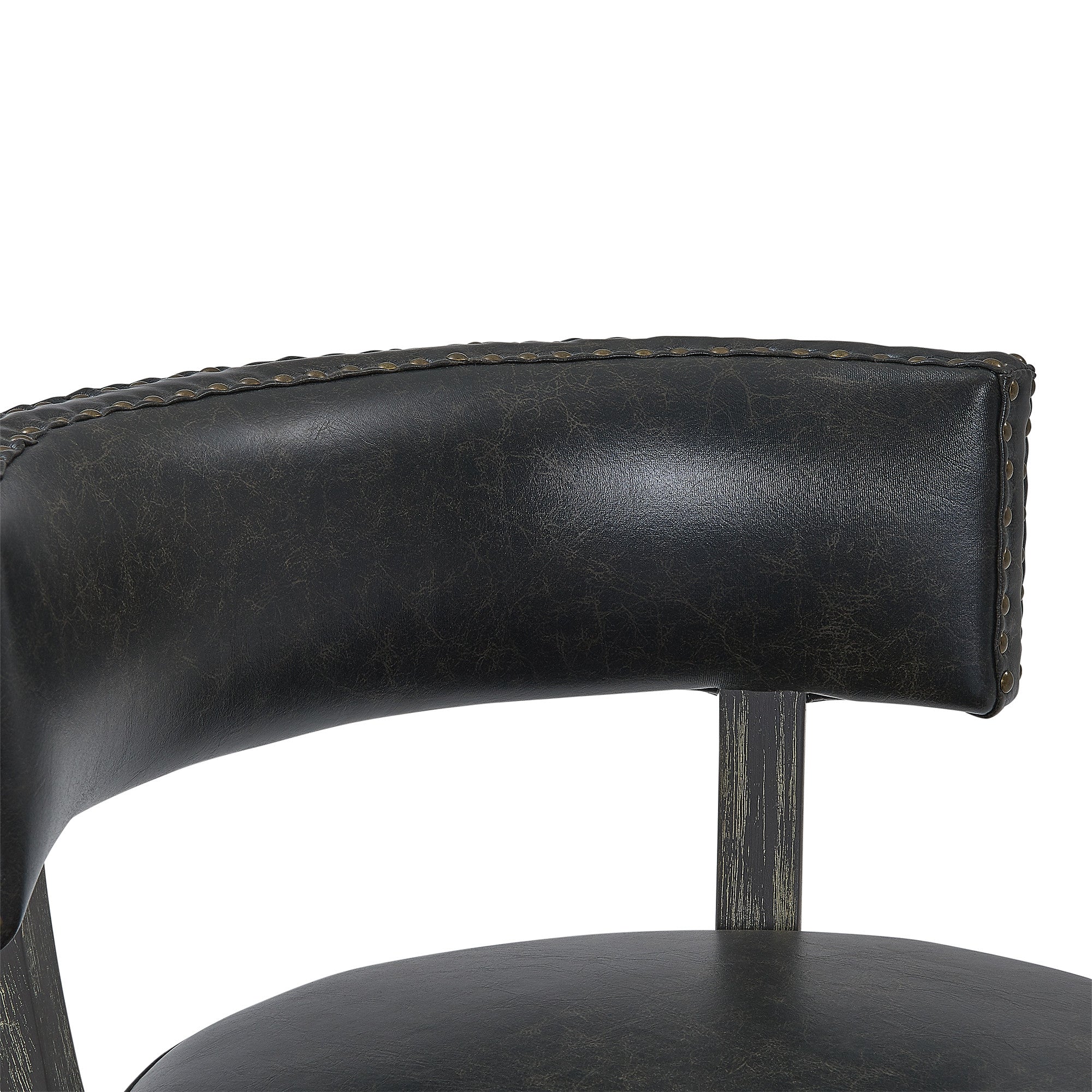 26" Brown Onyx Faux Leather Swivel Wood Counter Stool By Homeroots - Image 8