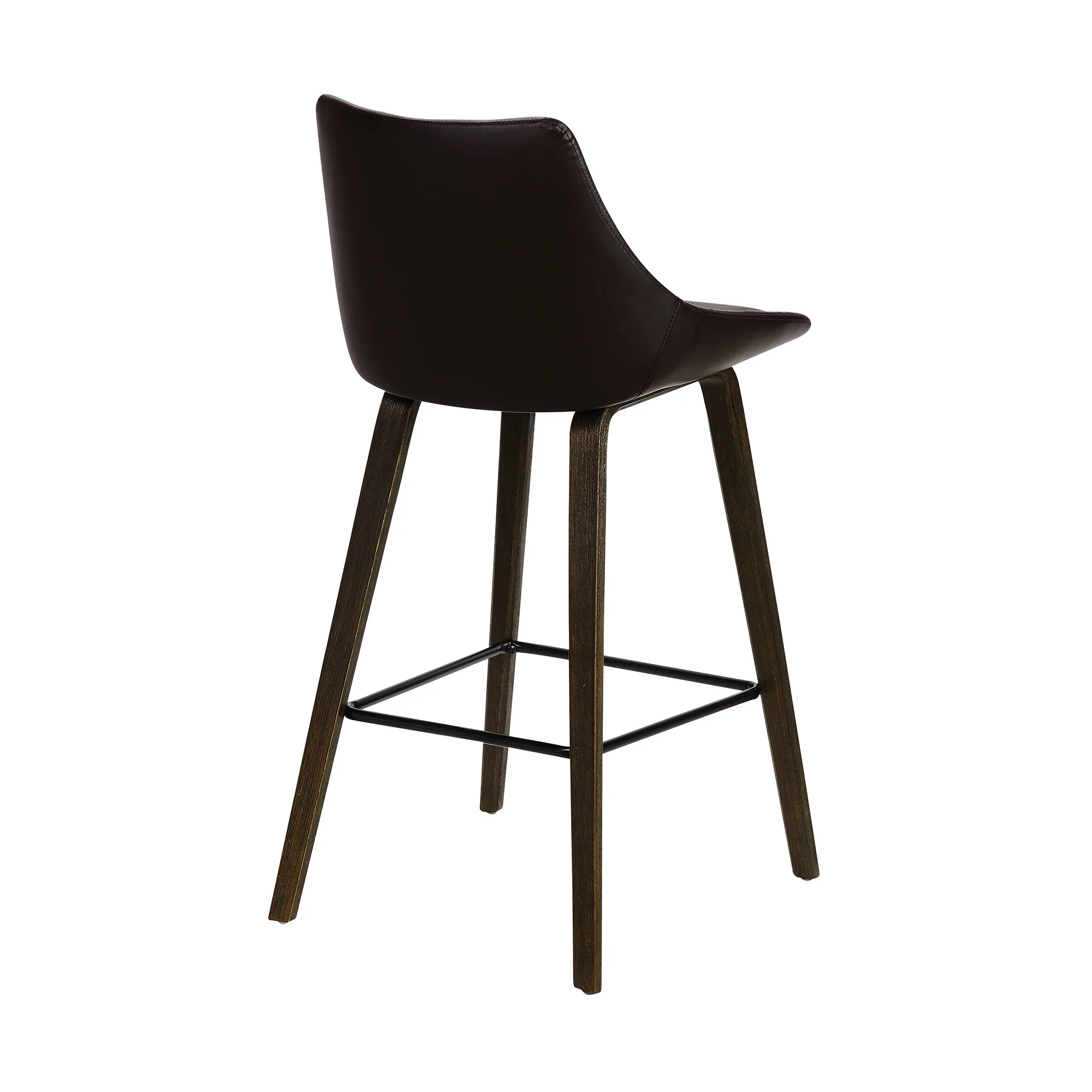 26" Brown Tufted Velvet Upholstered Bar Stool By Homeroots - Image 4