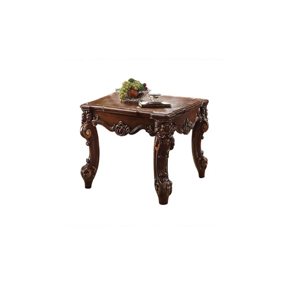 26" Cherry Manufactured Wood Square End Table By Homeroots - Image 2