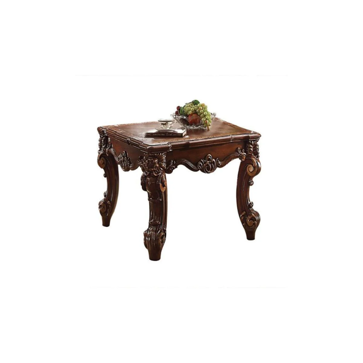 26" Cherry Manufactured Wood Square End Table By Homeroots - Image 3