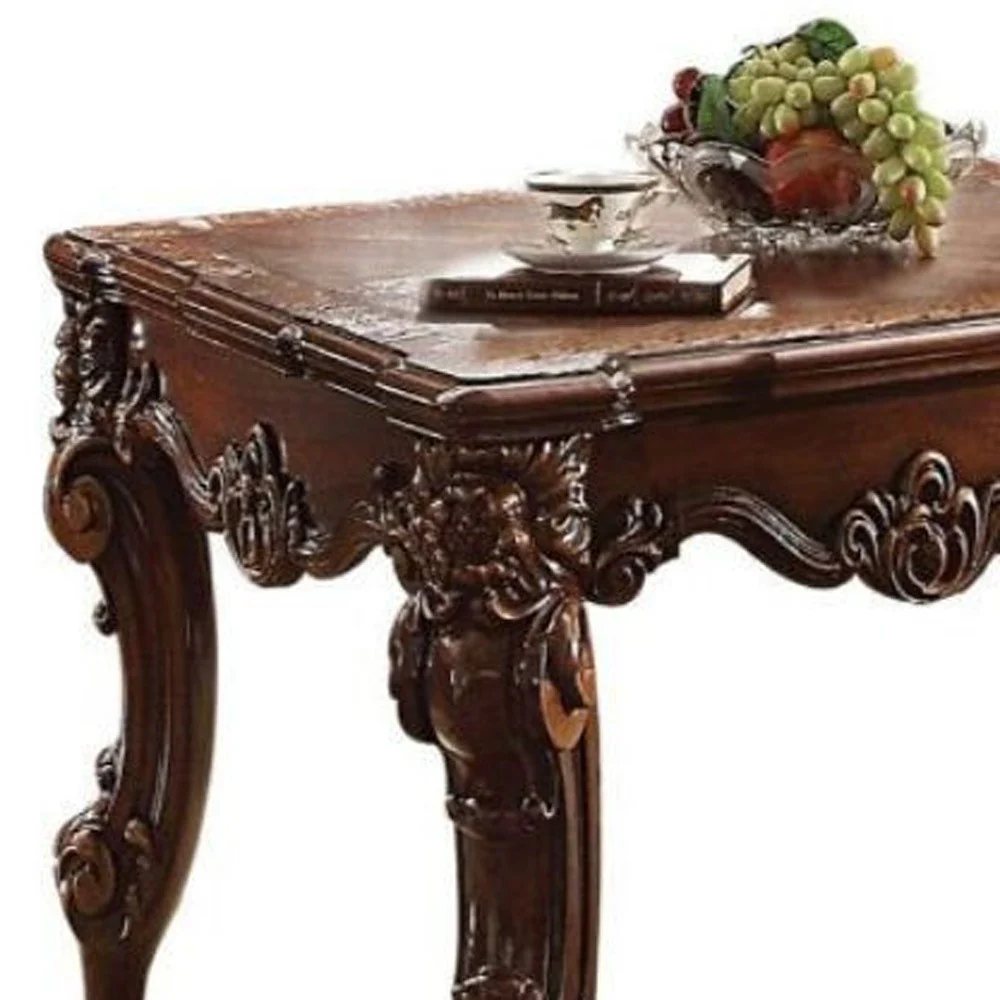 26" Cherry Manufactured Wood Square End Table By Homeroots - Image 4