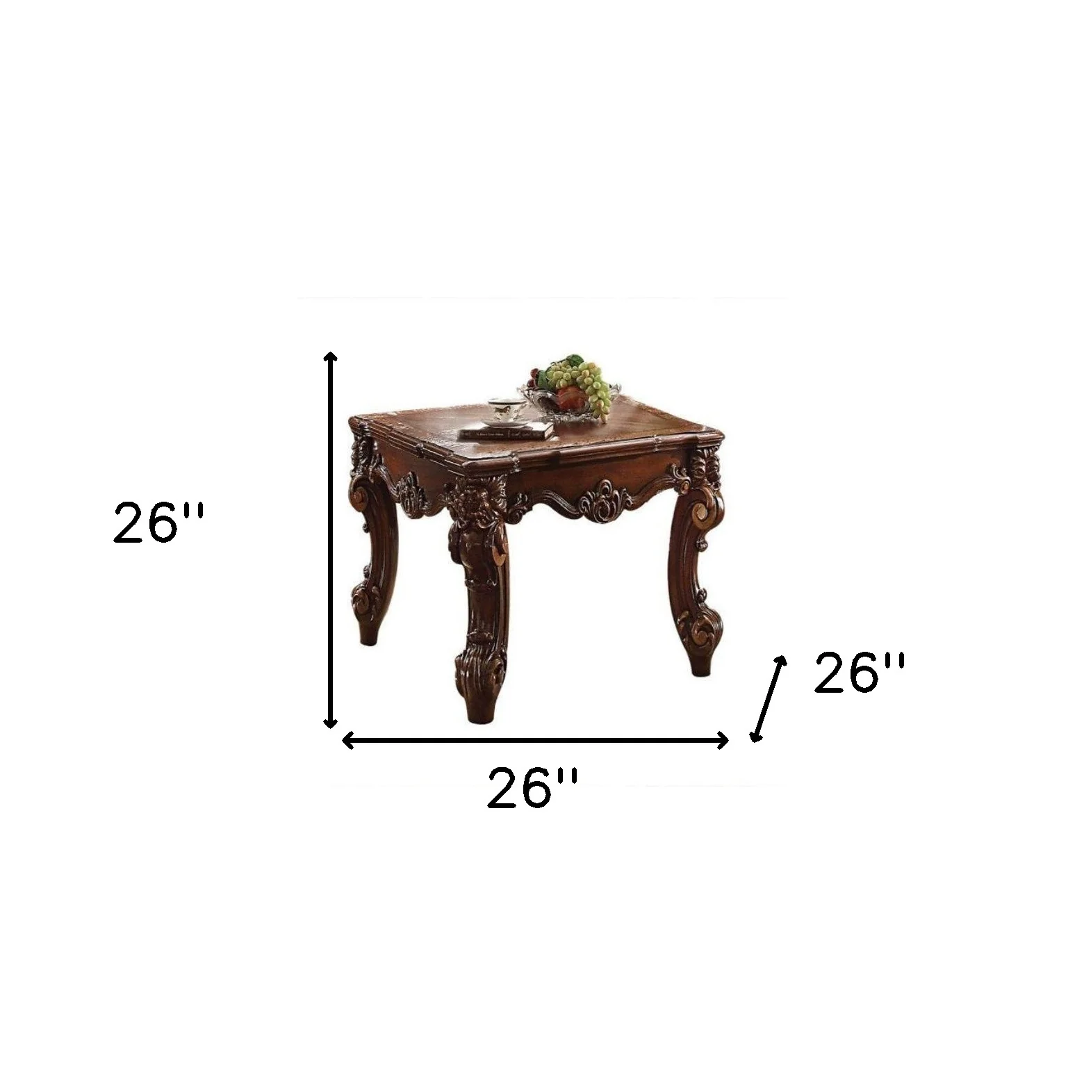 26" Cherry Manufactured Wood Square End Table By Homeroots - Image 6