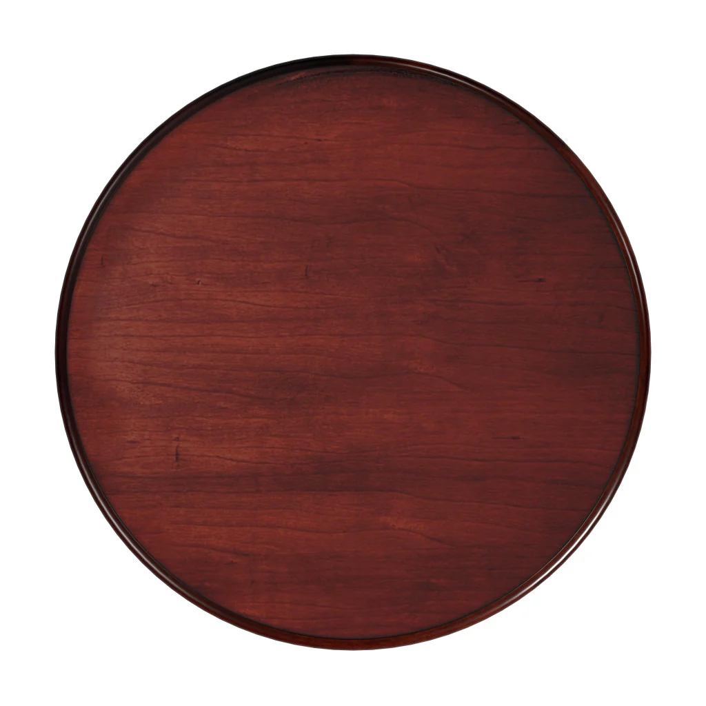 26" Cherry Solid And Manufactured Wood Round End Table With Drawer And Shelf By Homeroots - Image 5