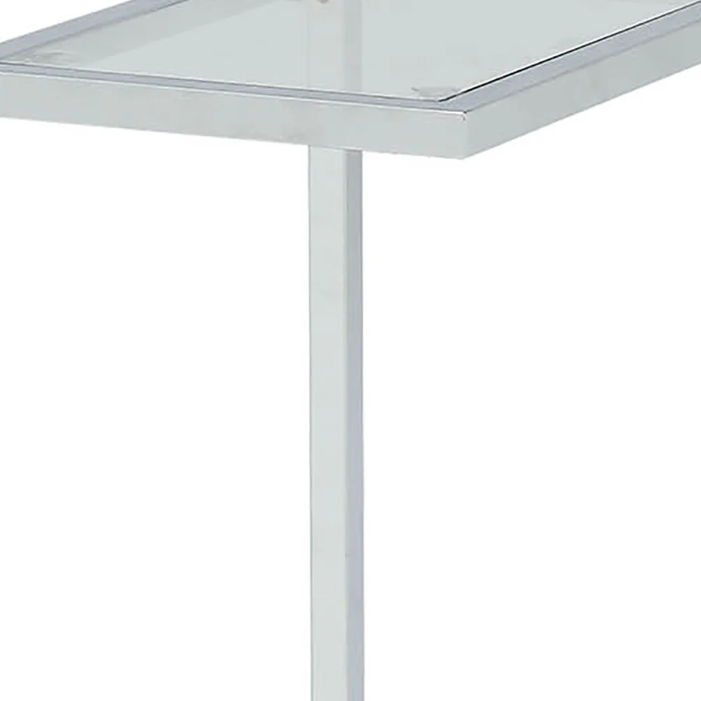 26" Chrome And Clear Glass End Table By Homeroots - Image 3