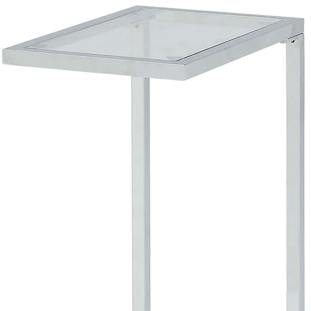 26" Chrome And Clear Glass End Table By Homeroots - Image 4
