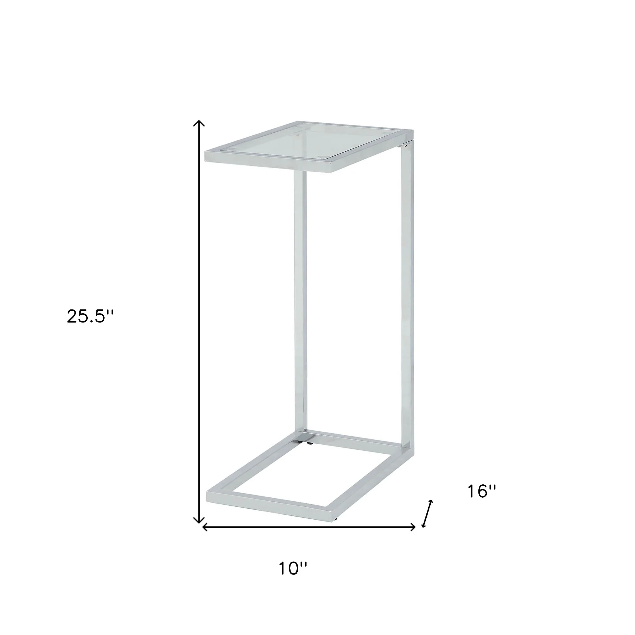 26" Chrome And Clear Glass End Table By Homeroots - Image 5