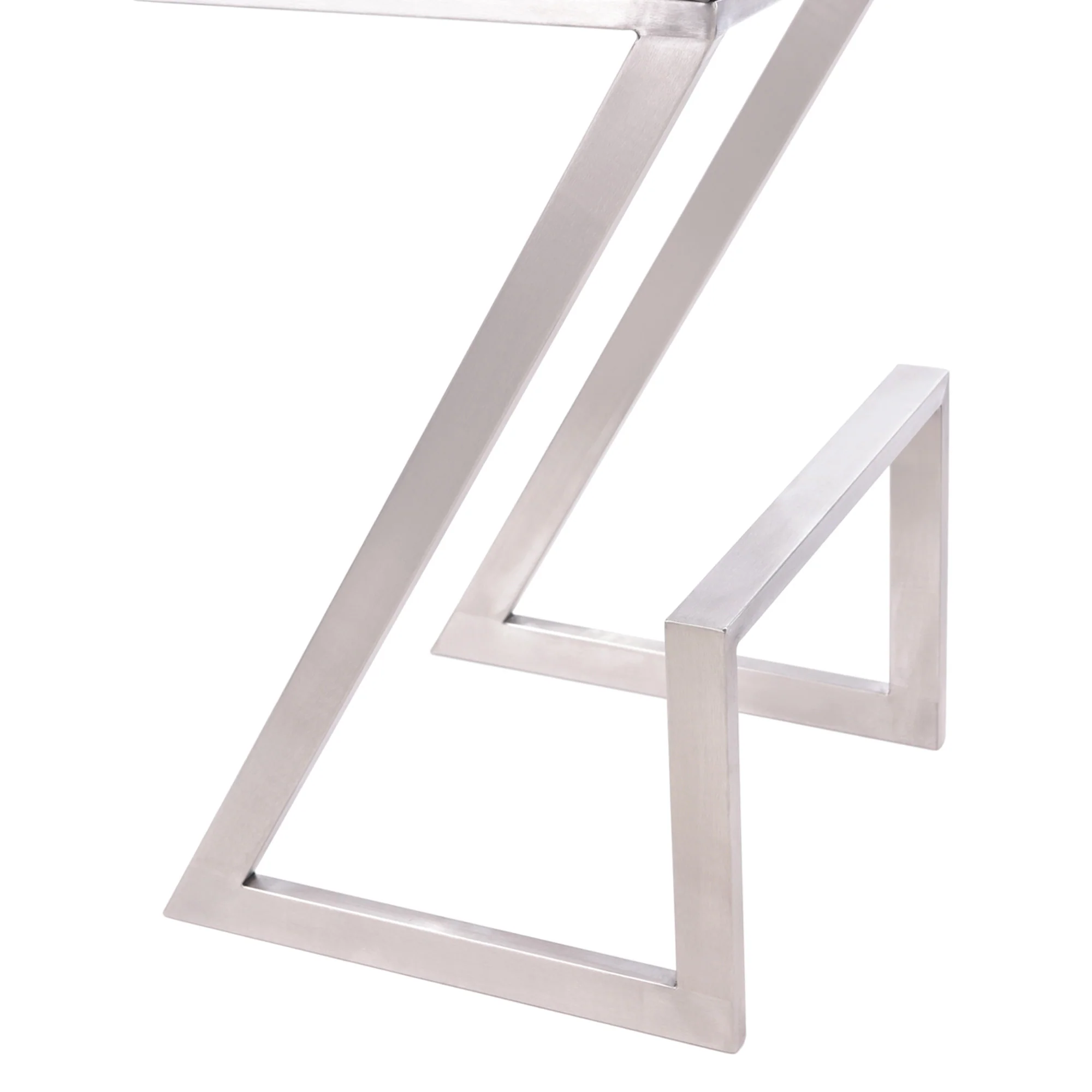 26" Contempo Grey Faux Leather and Stainless Backless Bar Stool By Homeroots - Image 5