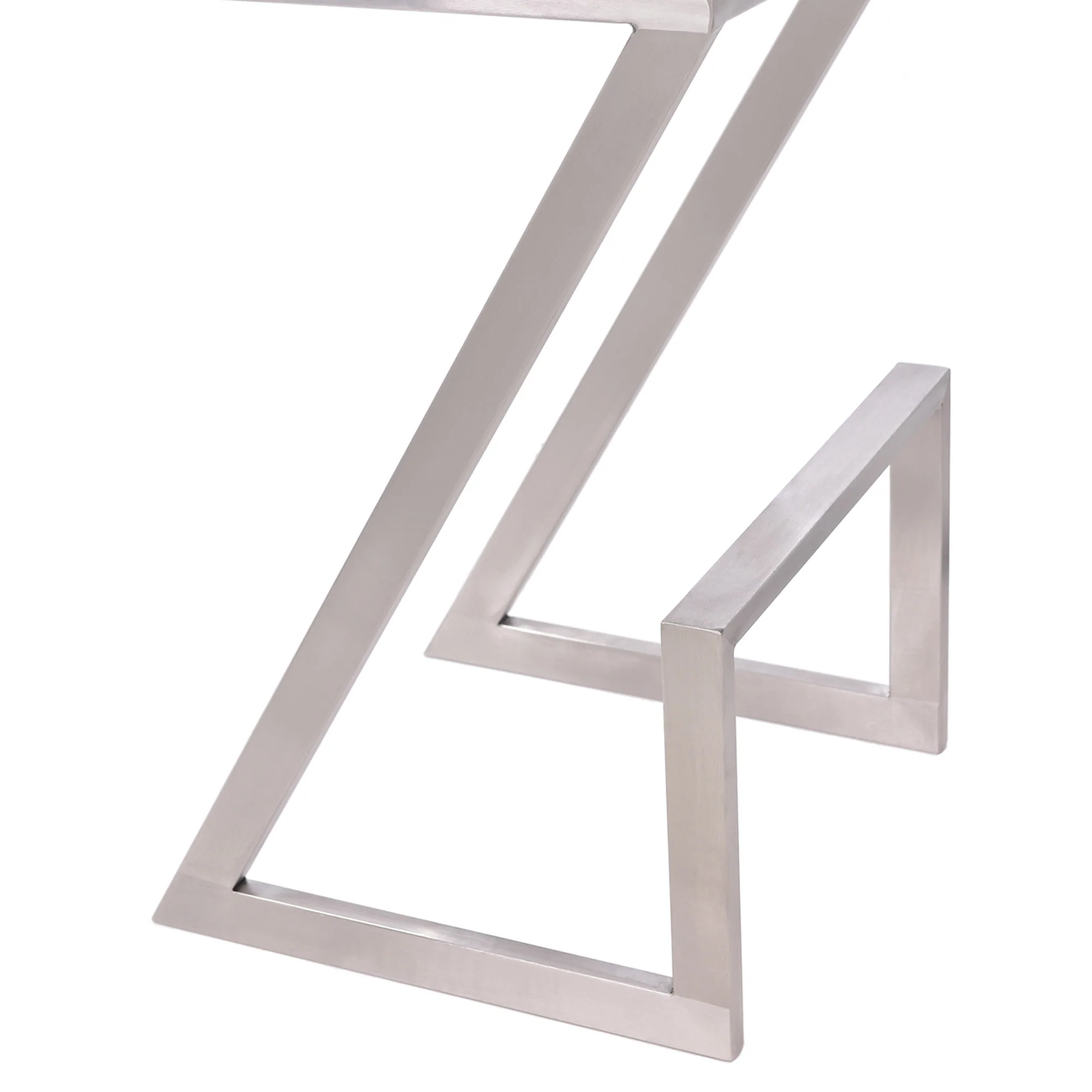 26" Contempo White Faux Leather and Stainless Backless Bar Stool By Homeroots - Image 5