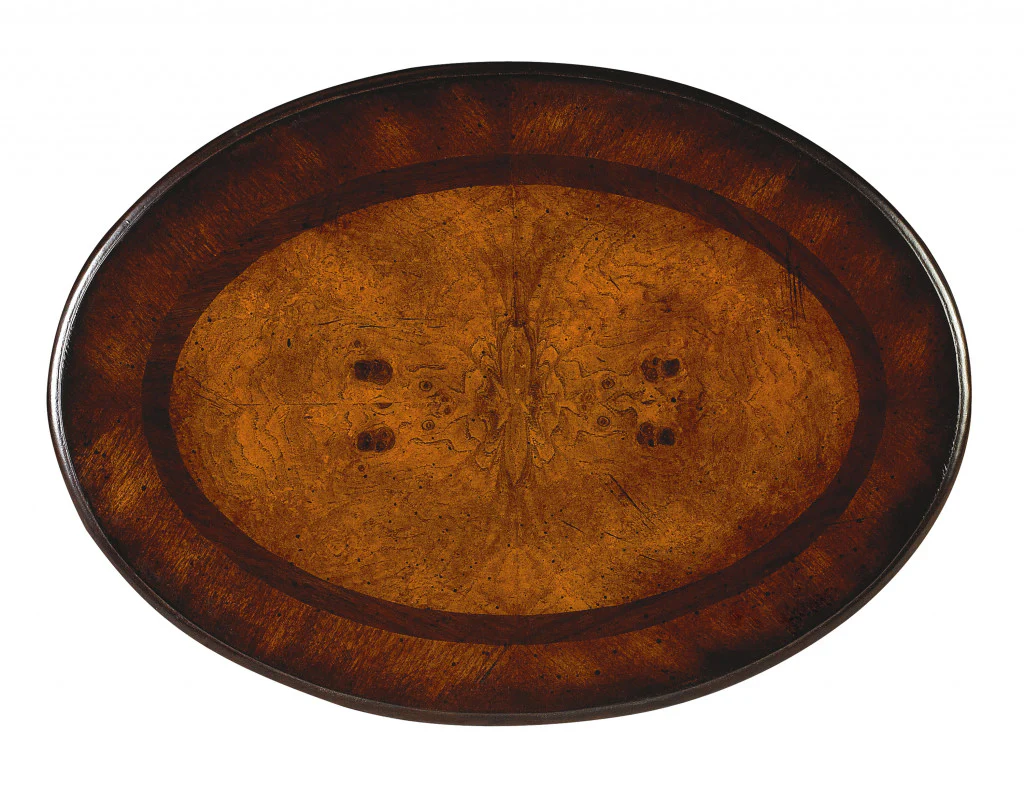 26" Dark Brown And Cherry Manufactured Wood Oval End Table With Two Drawers By Homeroots - Image 3