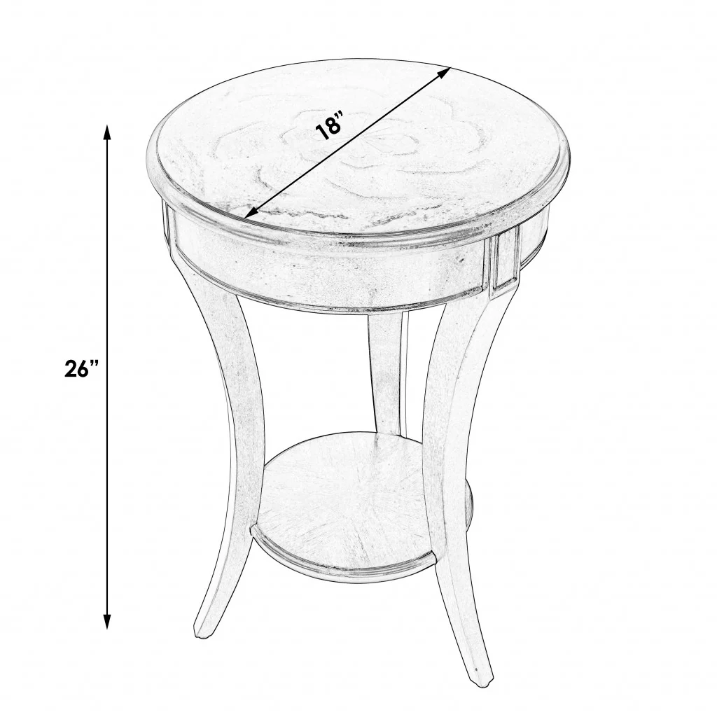 26" Dark Brown And Cherry Manufactured Wood Round End Table With Shelf By Homeroots - Image 8