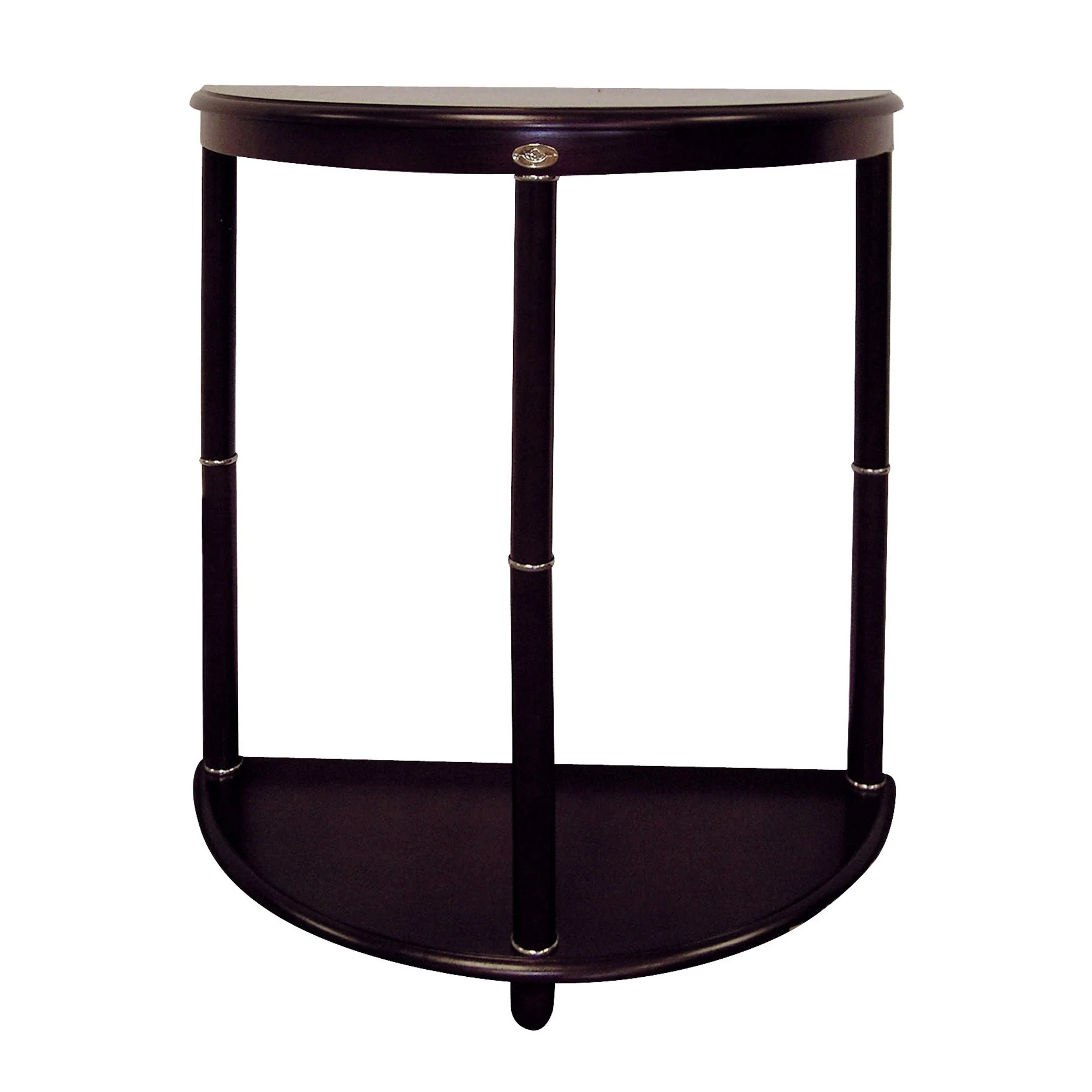 26" Dark Brown Manufactured Wood Half Circle End Table By Homeroots - Image 3