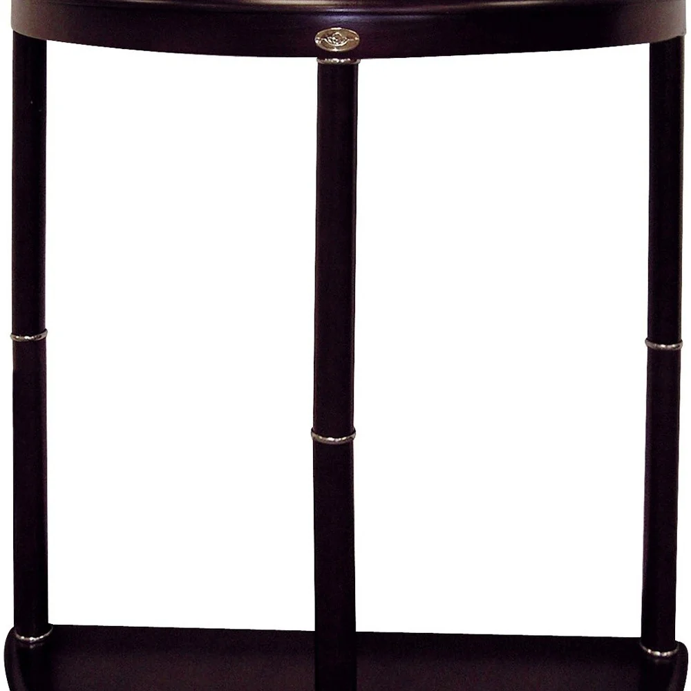 26" Dark Brown Manufactured Wood Half Circle End Table By Homeroots - Image 4