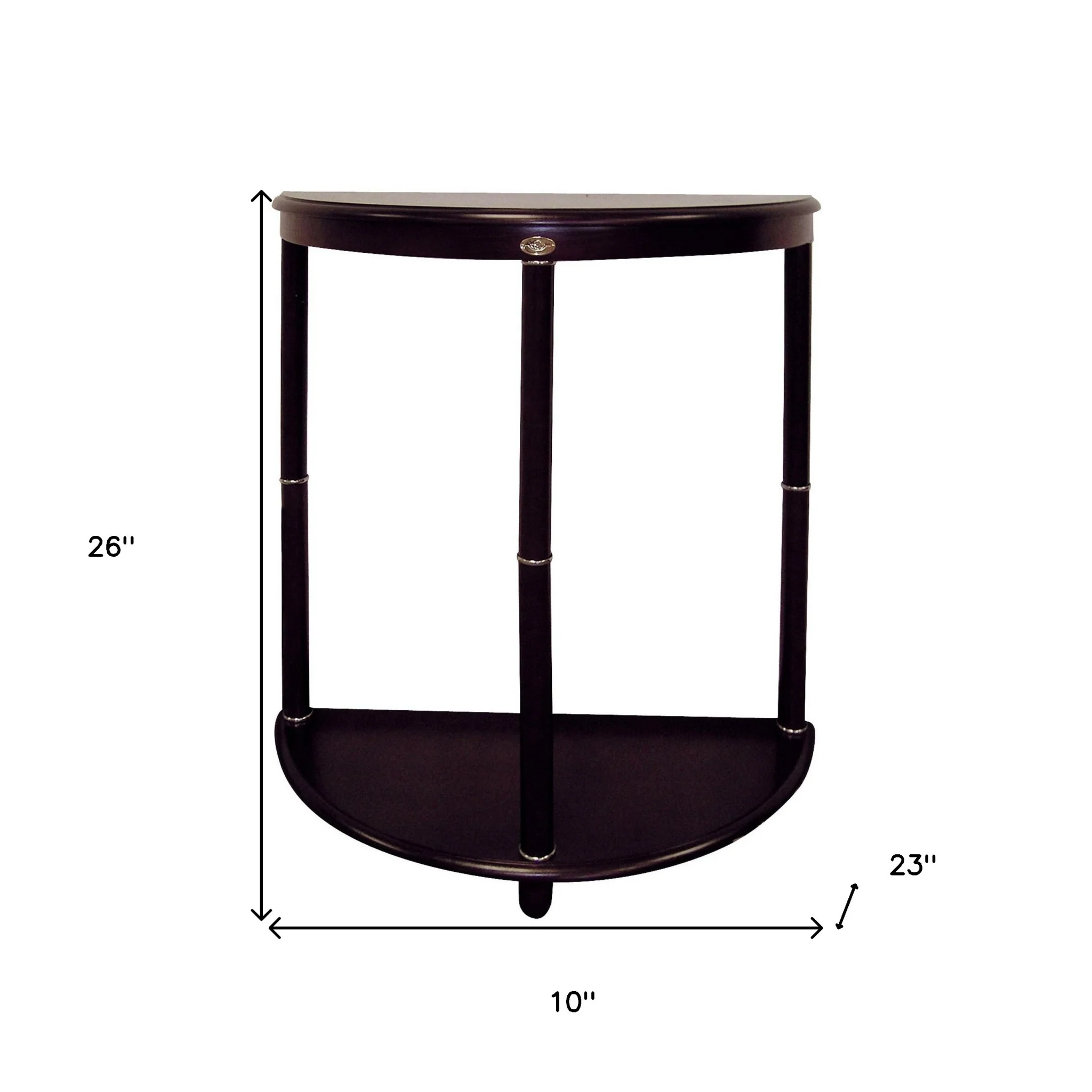 26" Dark Brown Manufactured Wood Half Circle End Table By Homeroots - Image 6