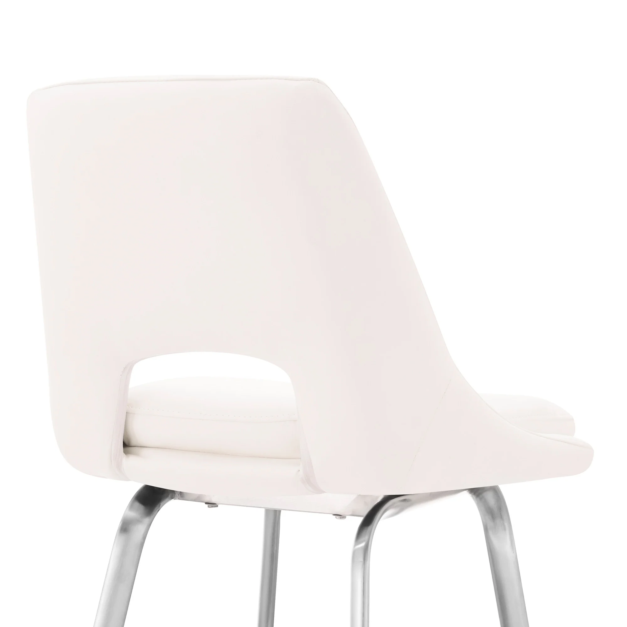 26" Elegant Grey Faux Leather Counter Stool with Stainless Steel Frame By Homeroots - Image 8