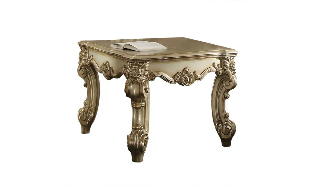 26" Gold Patina Manufactured Wood Square End Table By Homeroots - Image 2