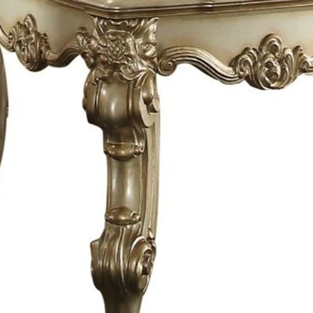 26" Gold Patina Manufactured Wood Square End Table By Homeroots - Image 3