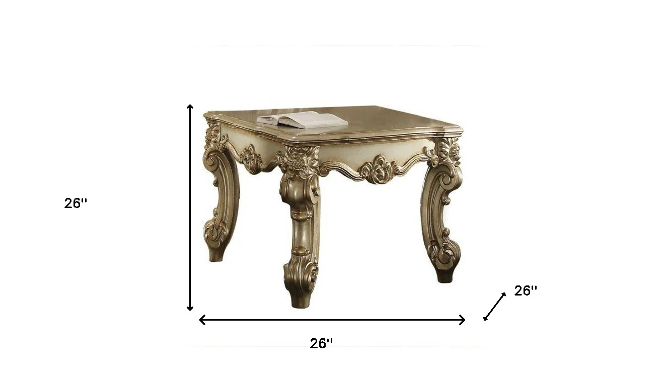 26" Gold Patina Manufactured Wood Square End Table By Homeroots - Image 5