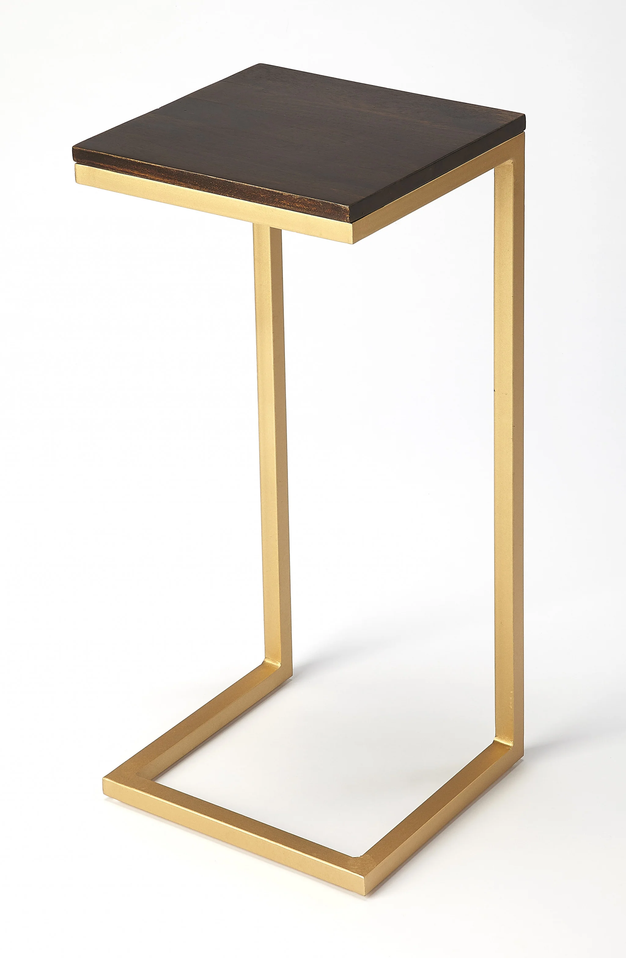 26" Gold Solid Wood Rectangular End Table By Homeroots - Image 2