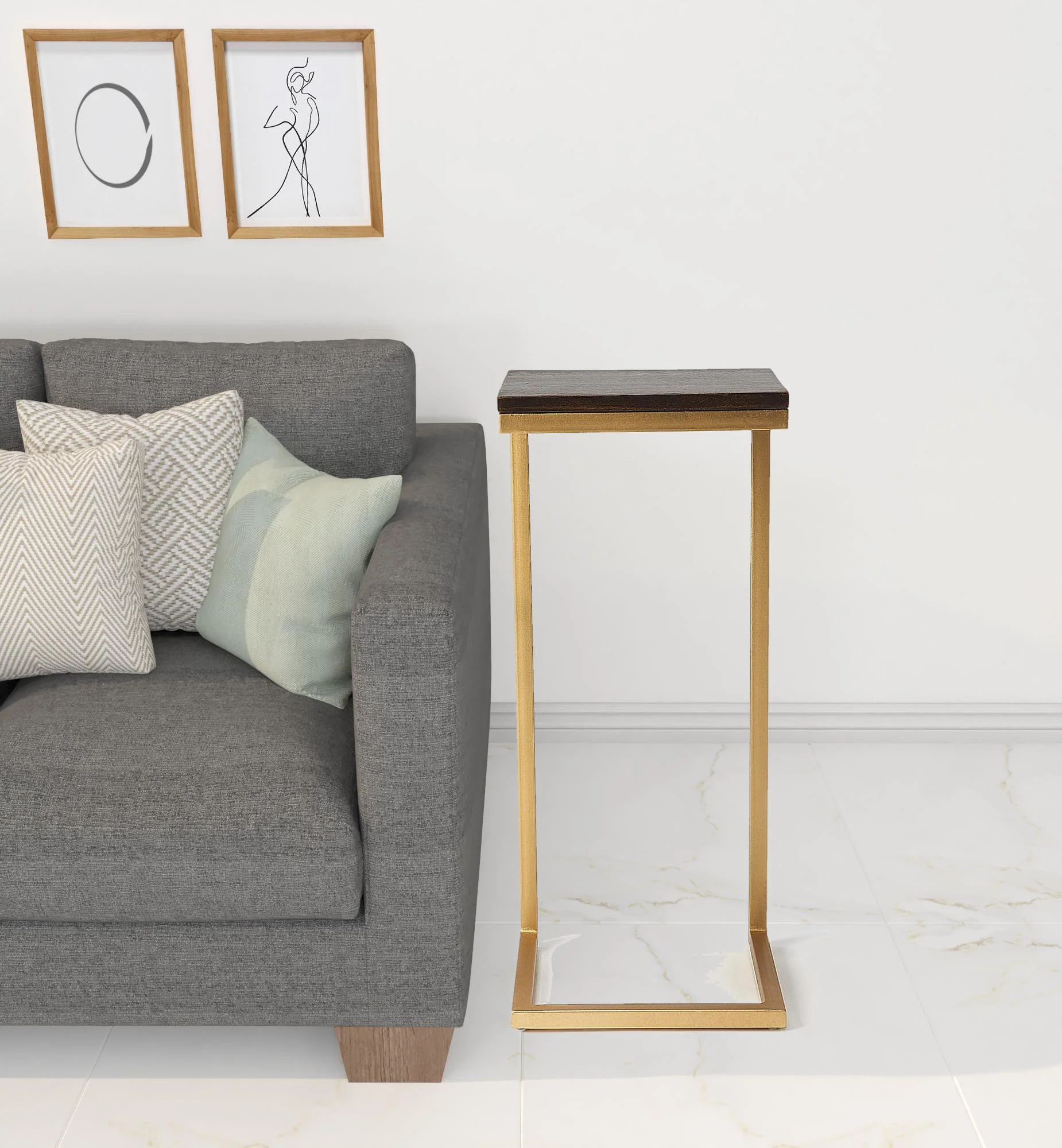 26" Gold Solid Wood Rectangular End Table By Homeroots - Image 4