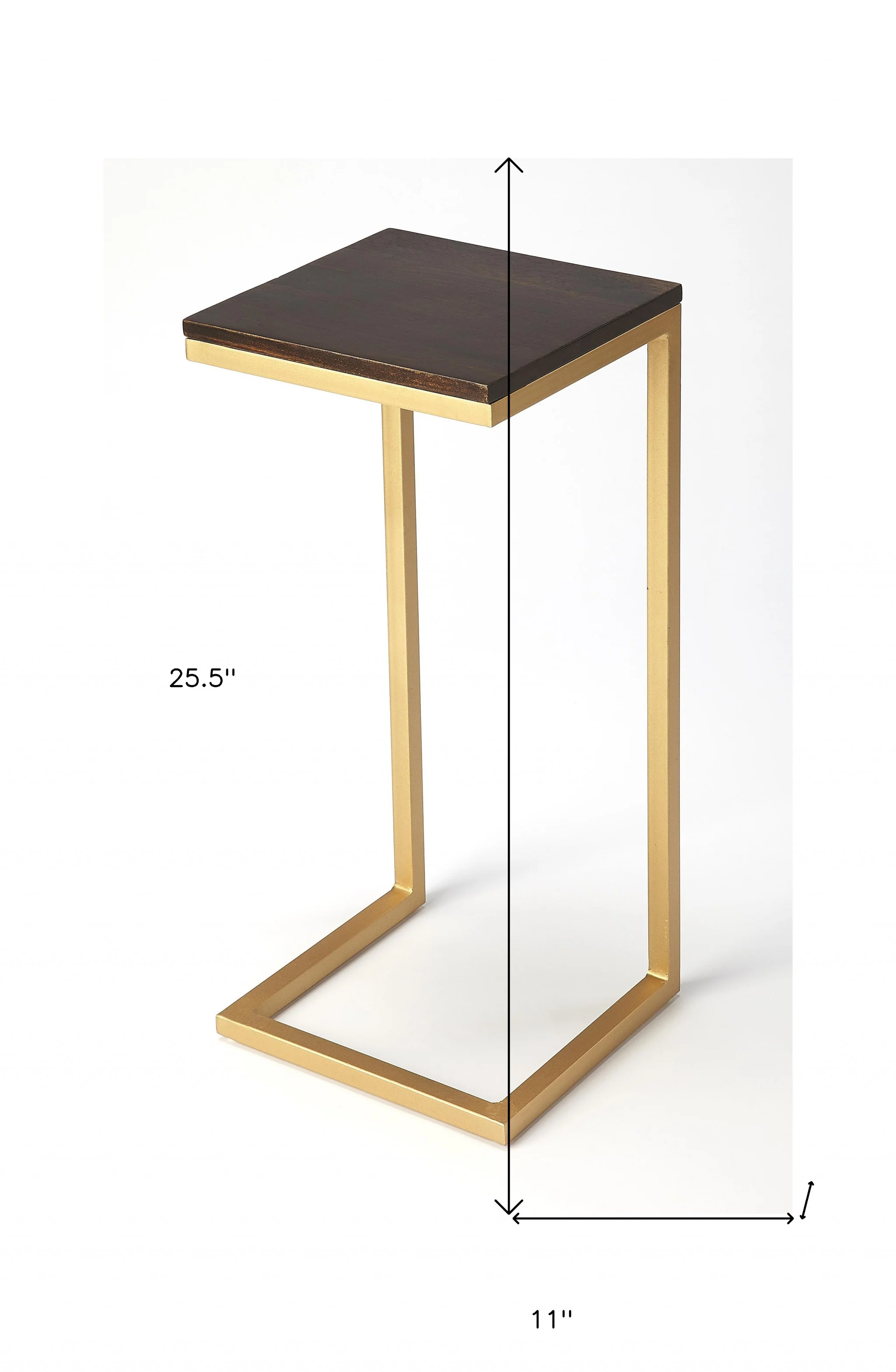 26" Gold Solid Wood Rectangular End Table By Homeroots - Image 6