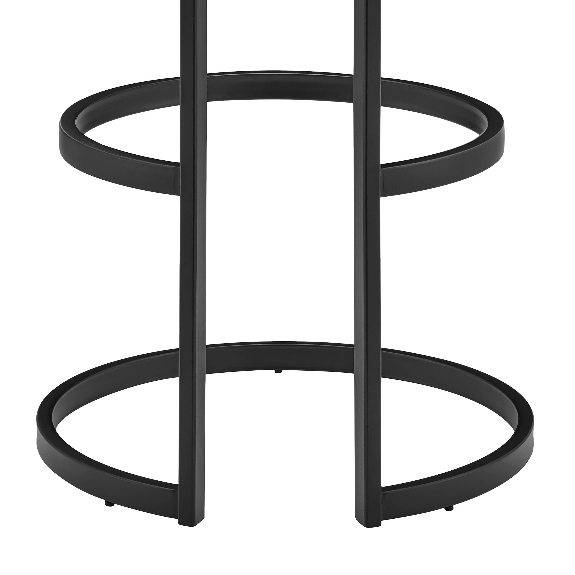 26" Gray and Black Faux Leather and Iron Swivel Backless Counter Height Bar Chair with Footrest By Homeroots - Image 8