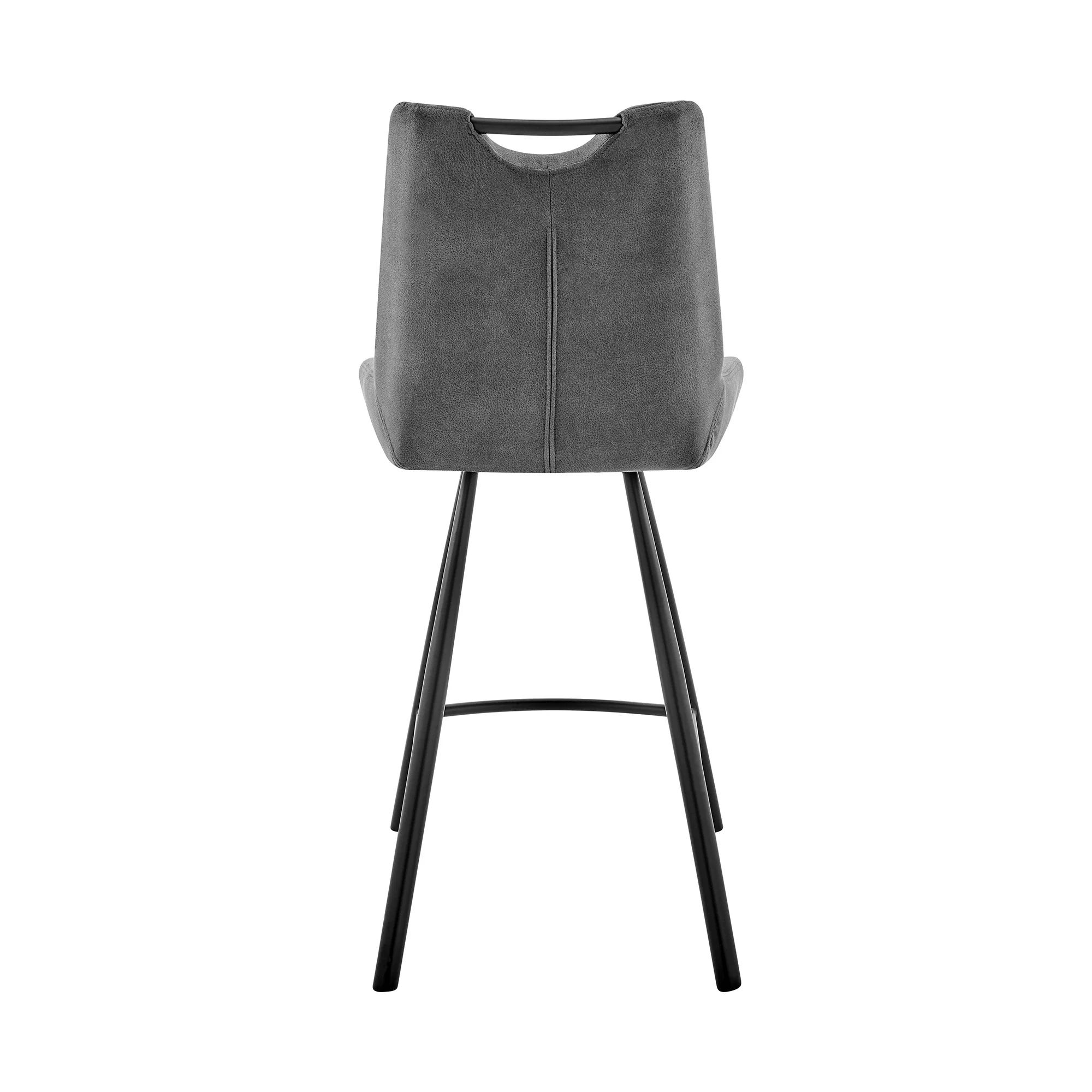 26" Gray Microfiber and Black Metal Counter Stool By Homeroots - Image 6